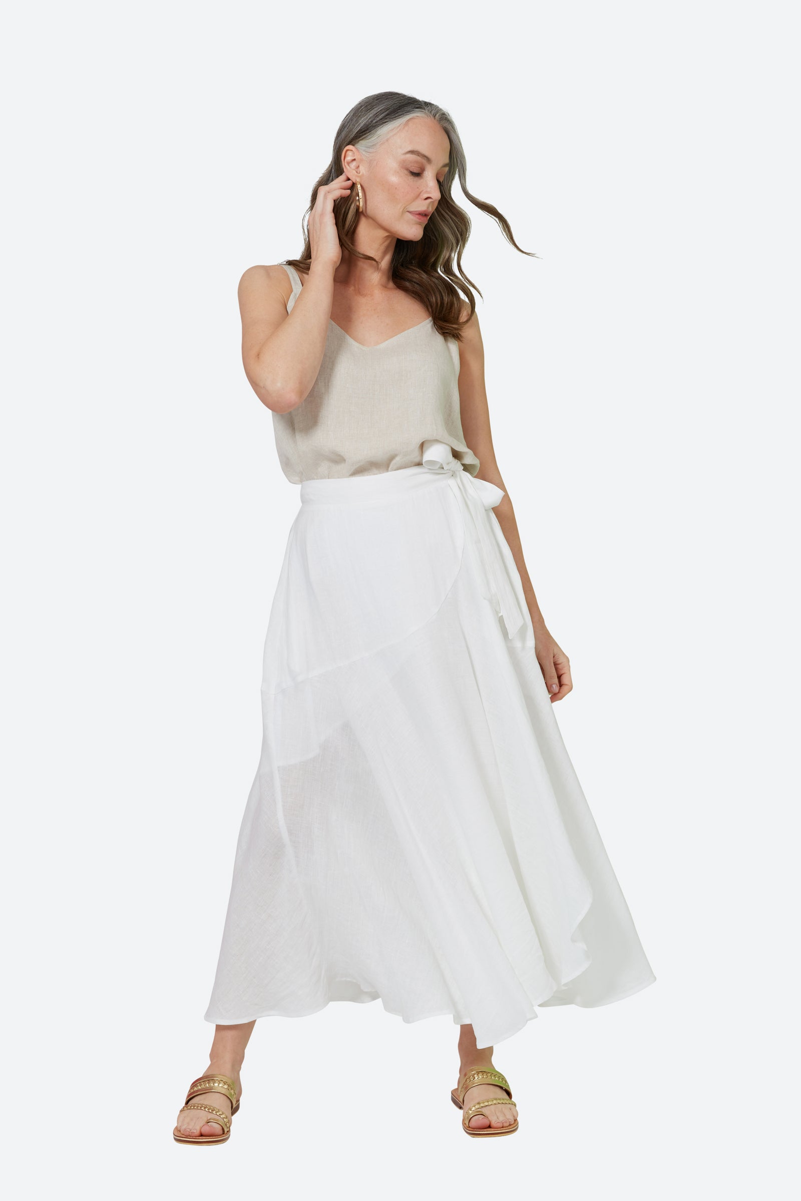 Aritzia white wrap clearance skirt