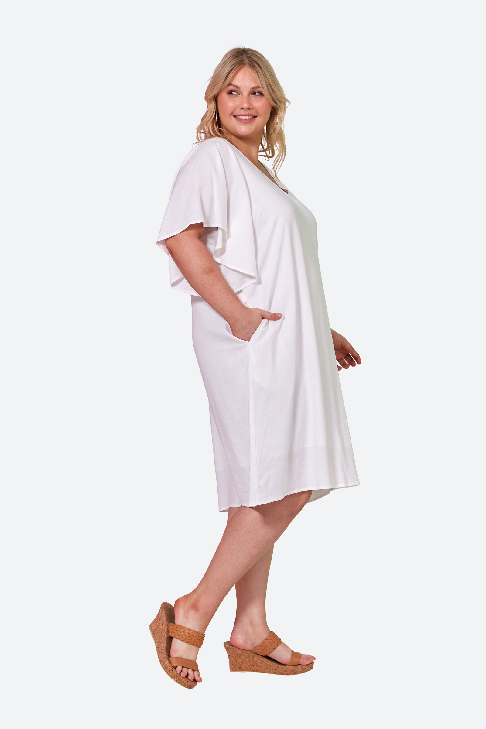 Verve Dress - Blanc - eb&ive Clothing - Dress Mid Linen