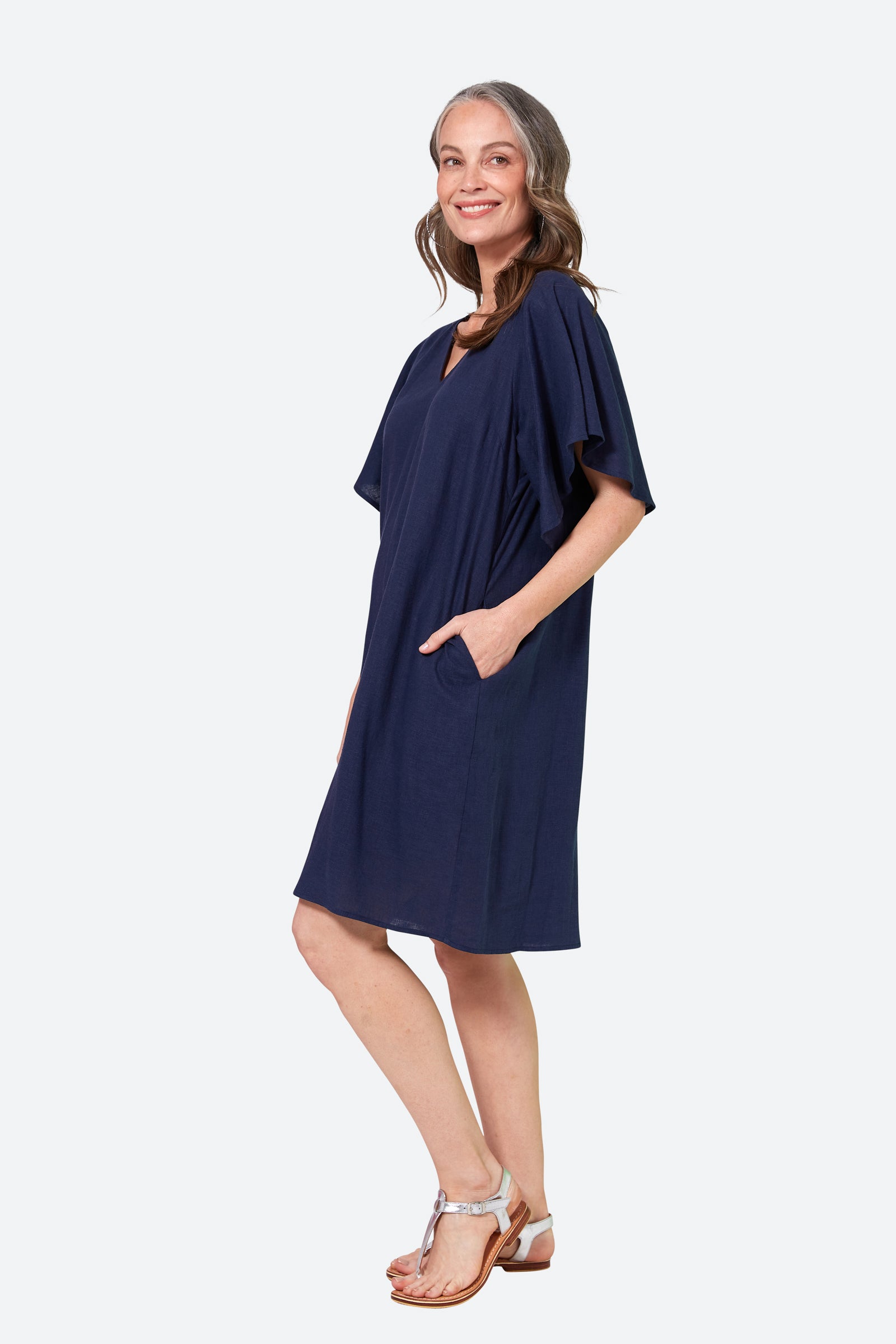 Verve Dress - Sapphire - eb&ive Clothing - Dress Mid Linen