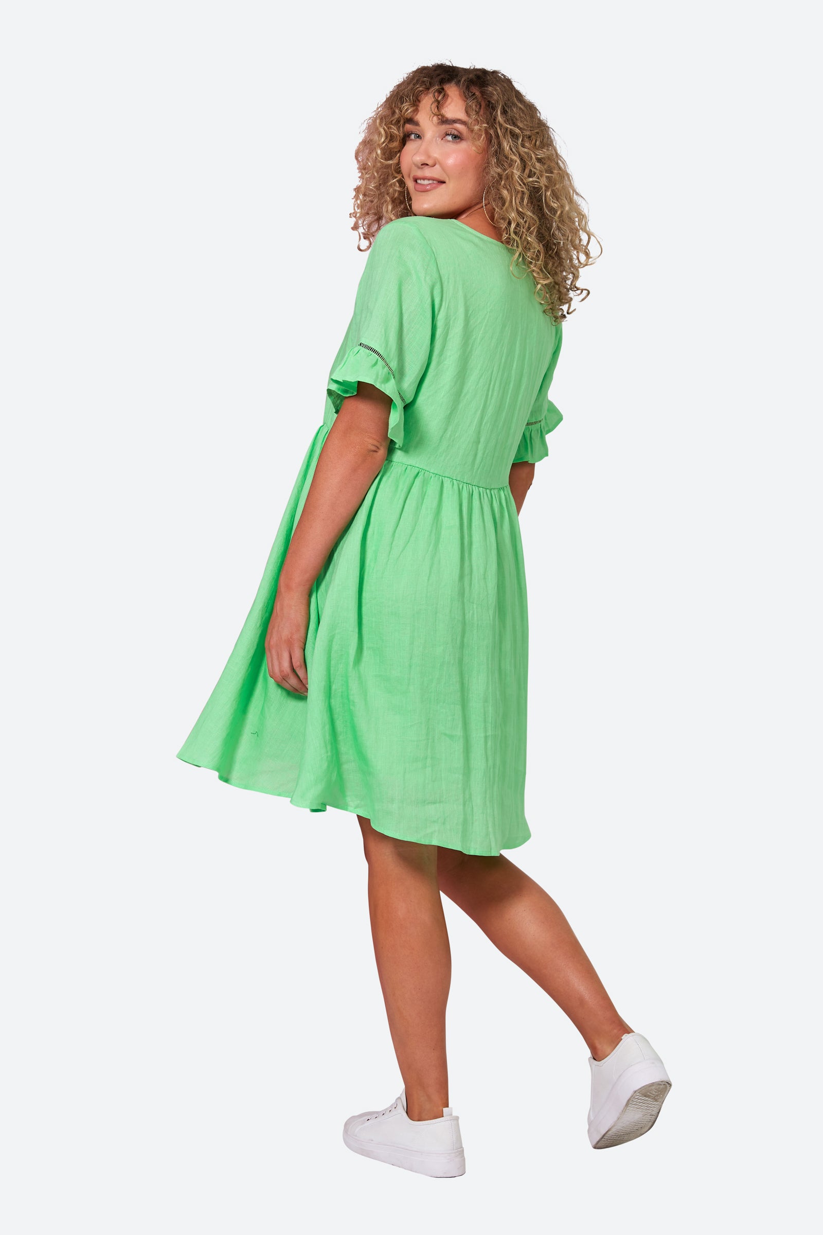 La Vie Dress - Kiwi - eb&ive Clothing - Dress Mini Linen