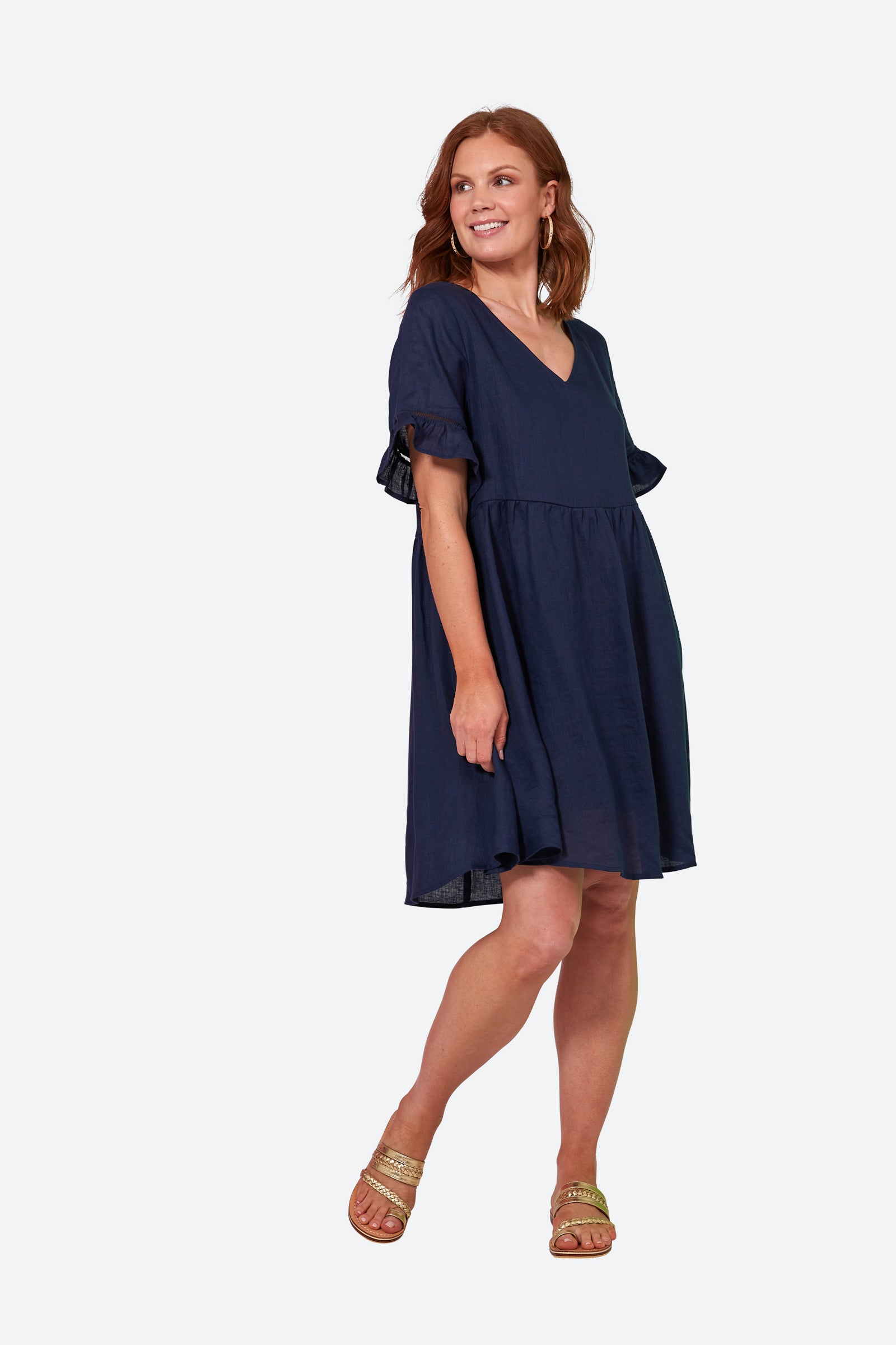 La Vie Dress - Sapphire - eb&ive Clothing - Dress Mini Linen
