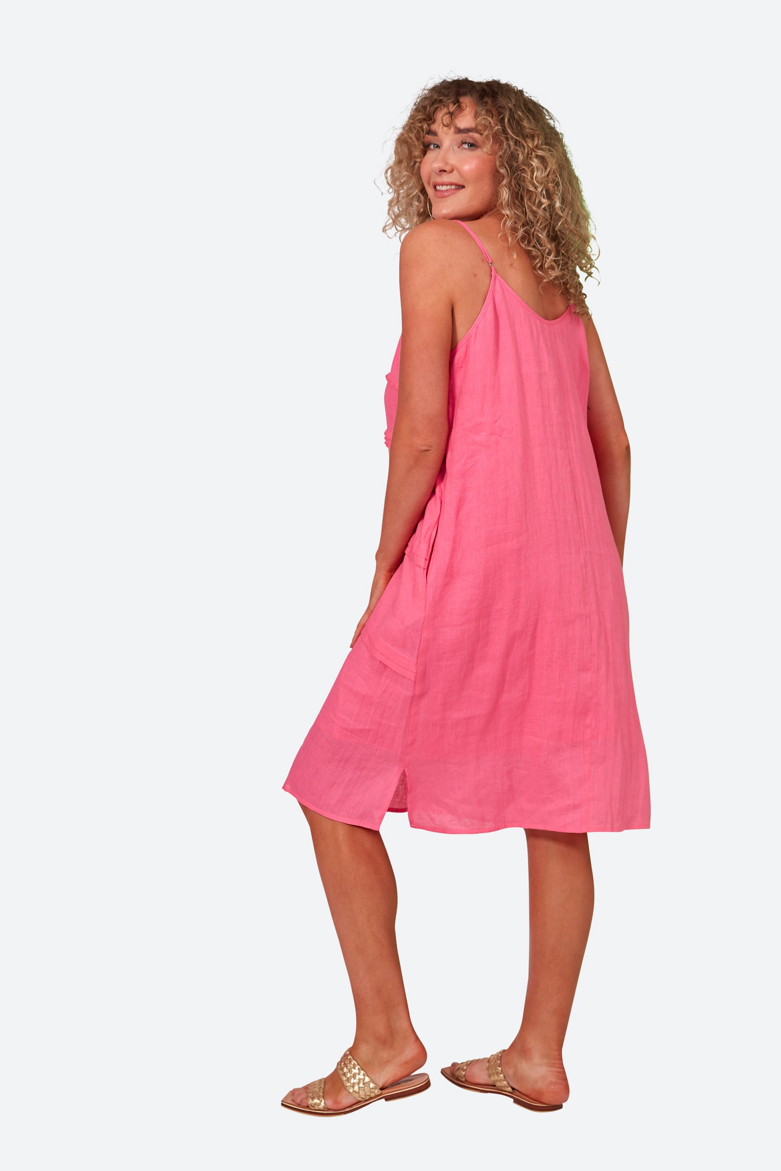 La Vie Tank Dress - Candy - eb&ive Clothing - Dress Strappy Mid Linen