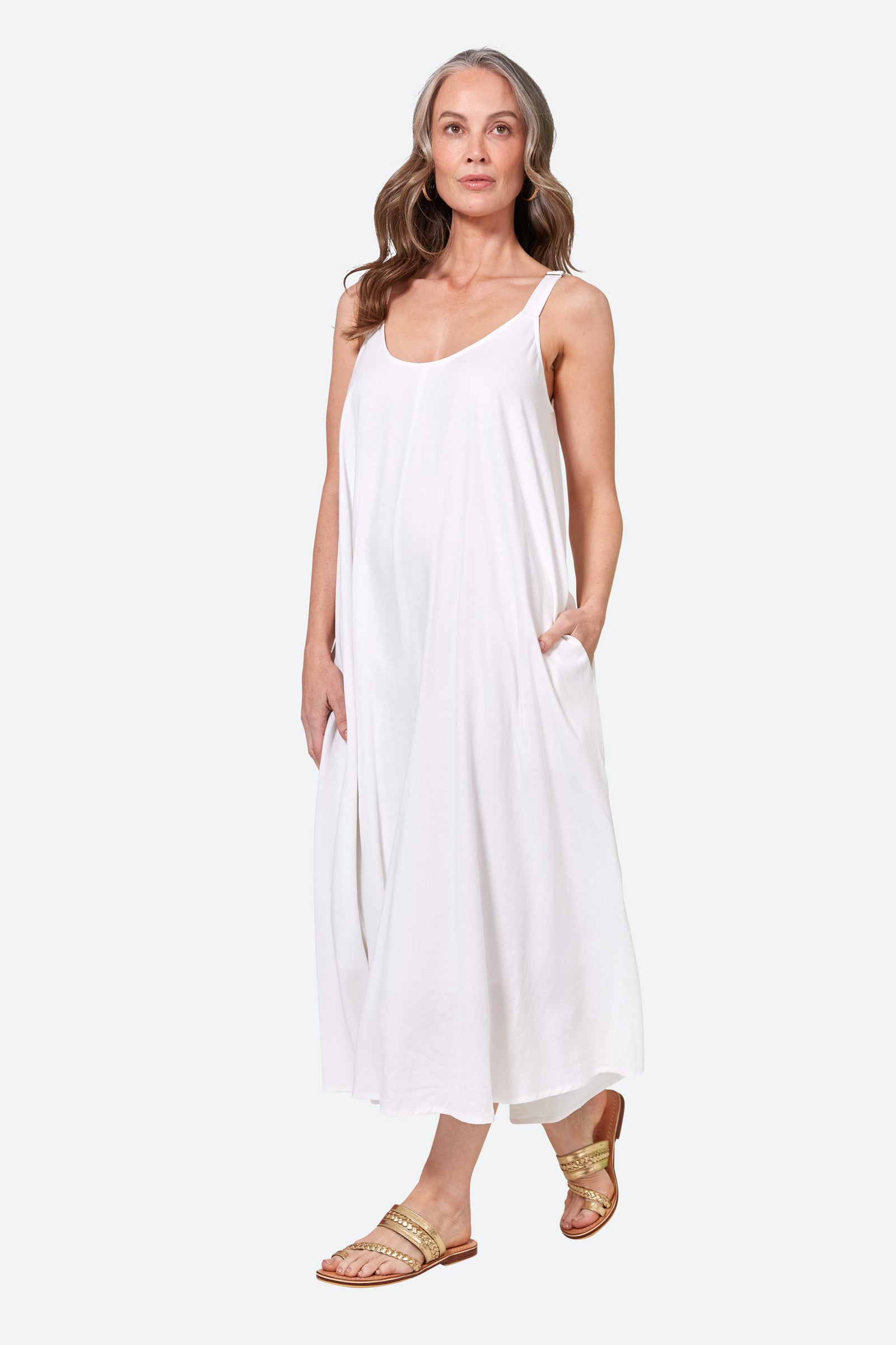 Linen tank hot sale maxi dress