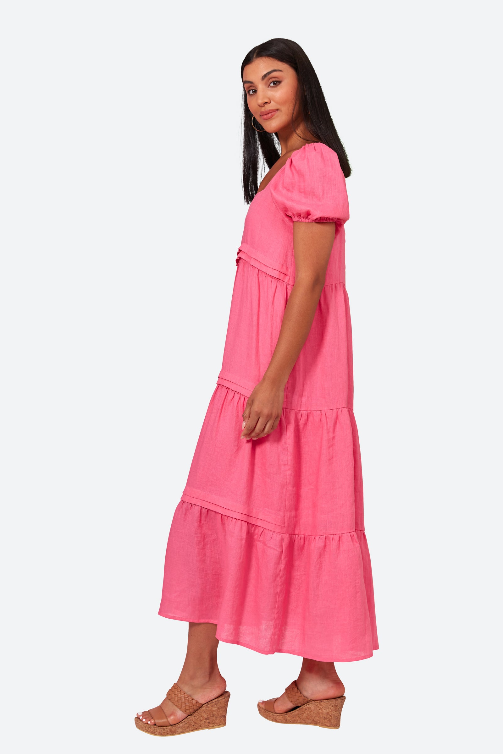 La Vie Pintuck Maxi - Candy - eb&ive Clothing - Dress Maxi Linen