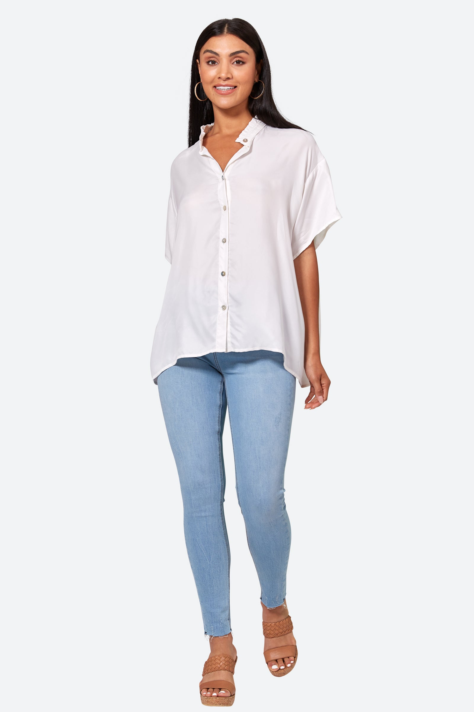 Elixir Shirt - Blanc - eb&ive Clothing - Shirt S/S Cupro