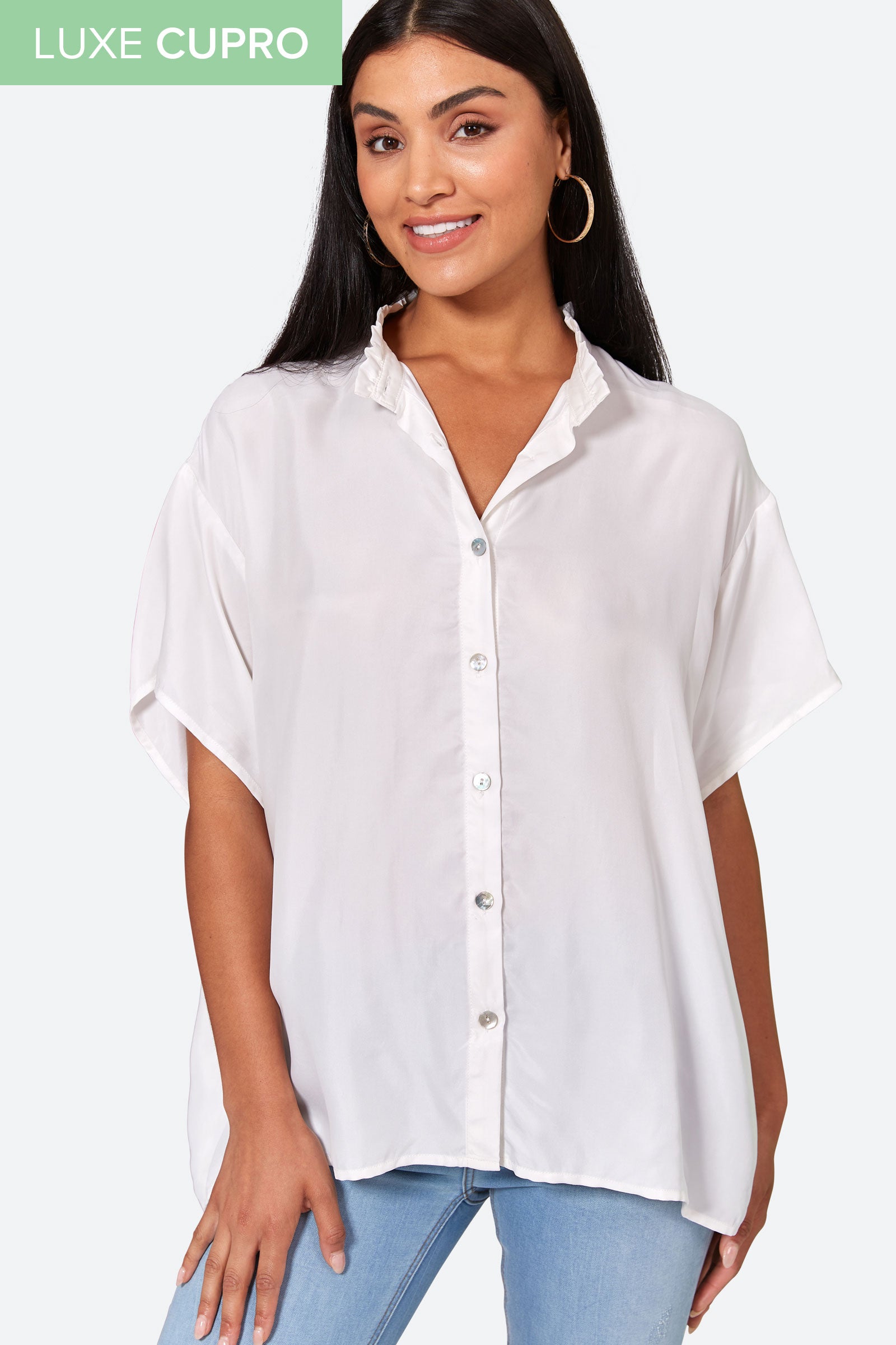 Elixir Shirt - Blanc - eb&ive Clothing - Shirt S/S Cupro