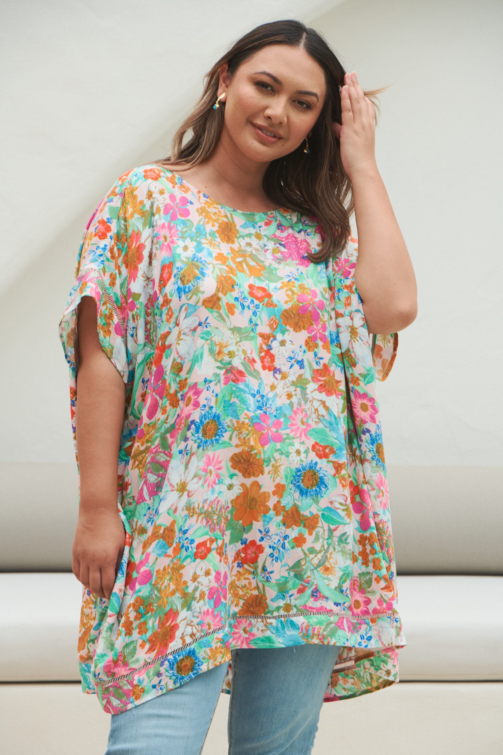 Esprit Relax Top - Pink Flourish - eb&ive Clothing - Top S/S One Size