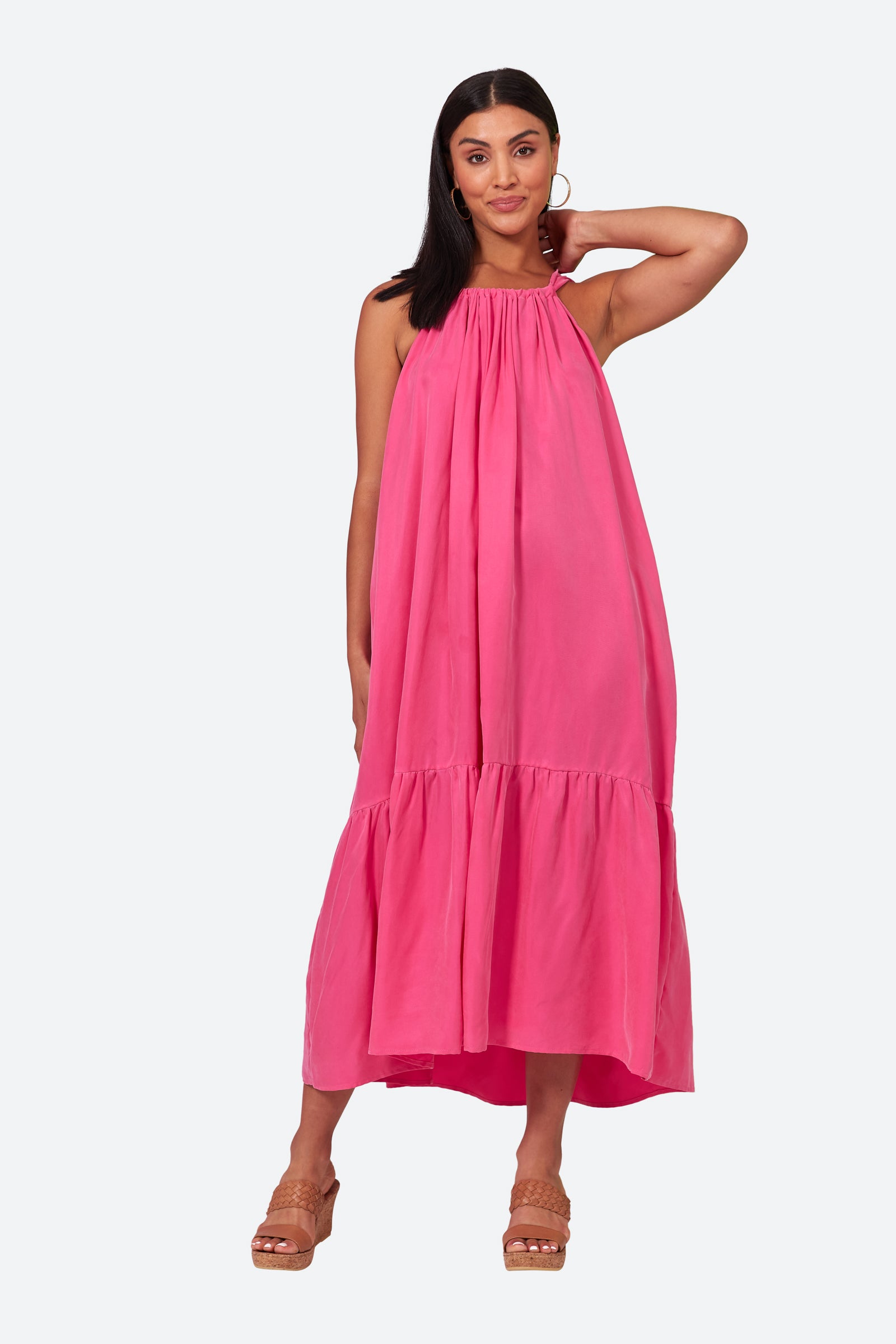 Elixir Tank Dress - Dragonfruit - eb&ive Clothing - Dress Strappy Mid Cupro