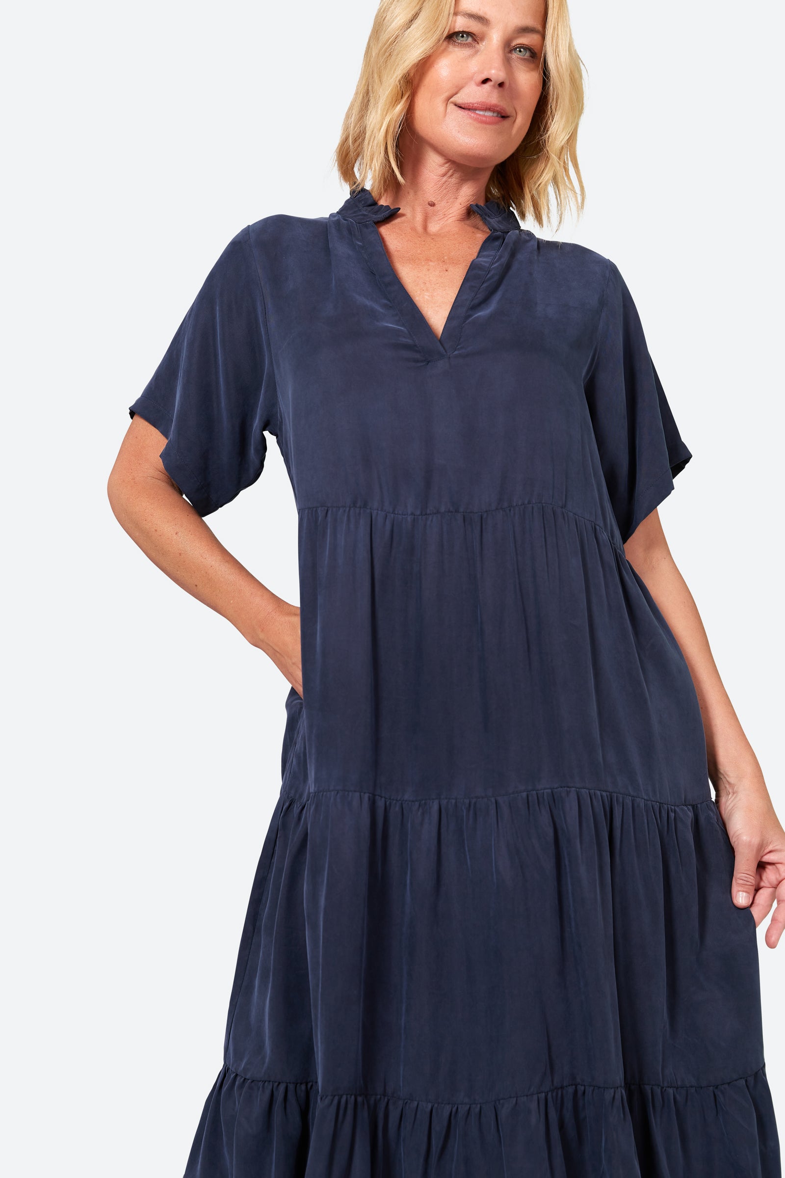 Elixir Tiered Dress - Sapphire - eb&ive Clothing - Dress Cupro