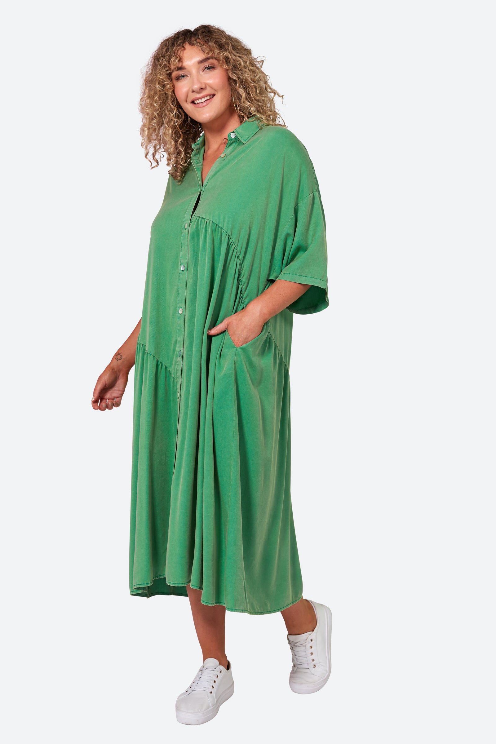 Elan Shirt Dress - Meadow - eb&ive Clothing - Shirt Dress One Size