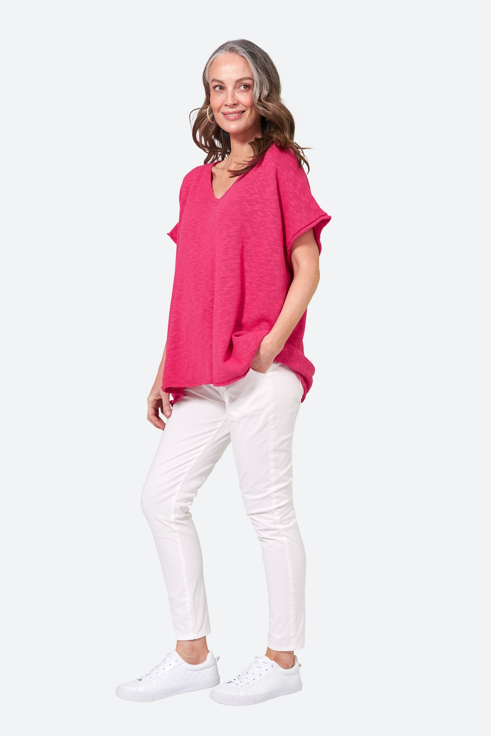 Jovial Top - Fuchsia - eb&ive Clothing - Knit Top S/S