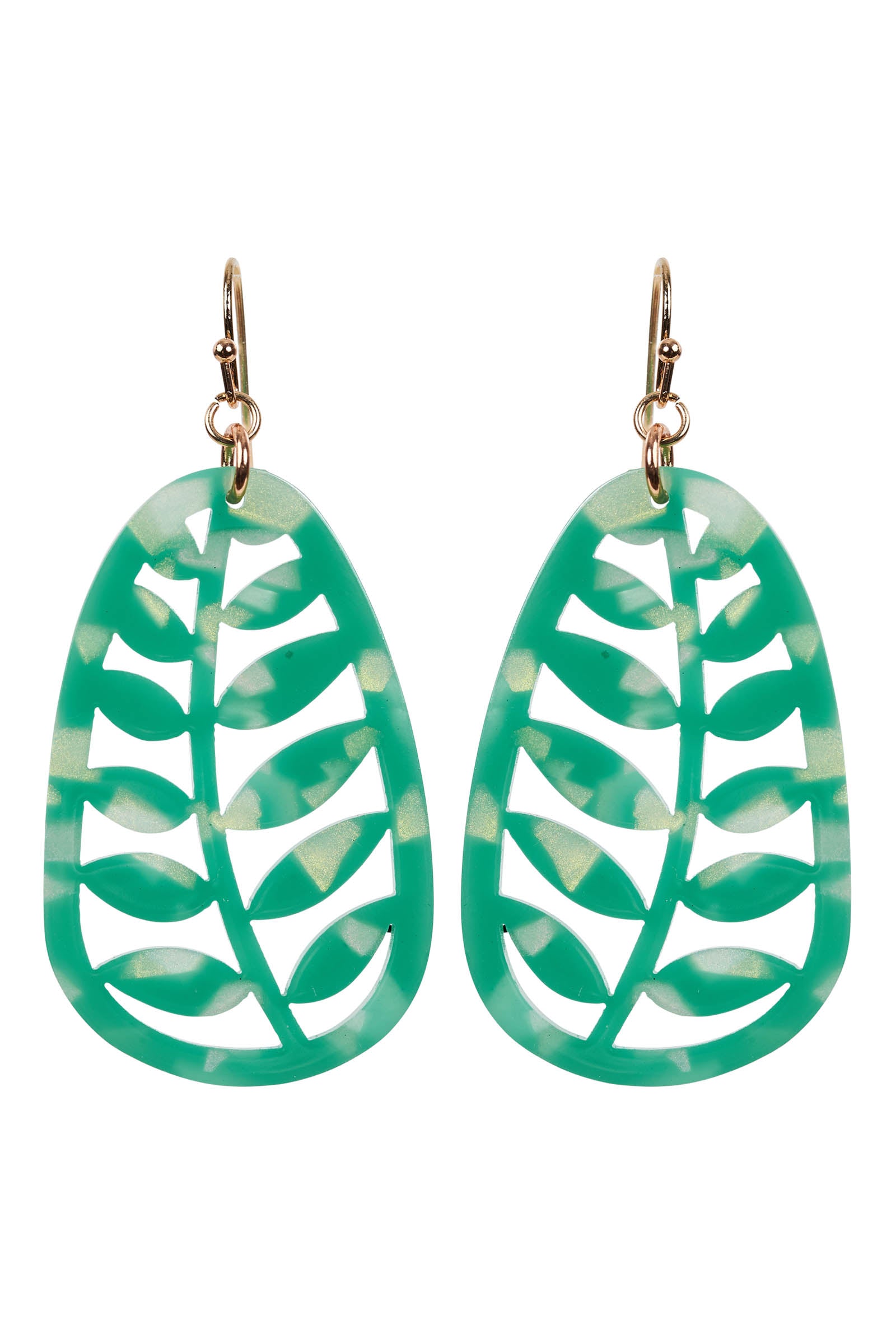 Green deals leaf earrings