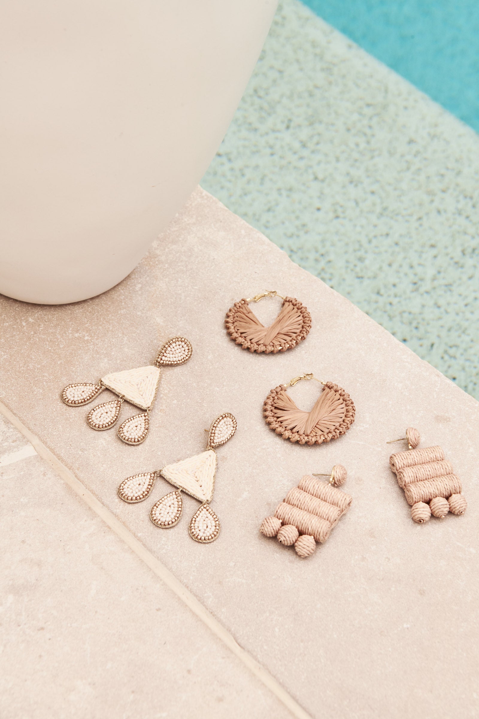 Tan earrings on sale