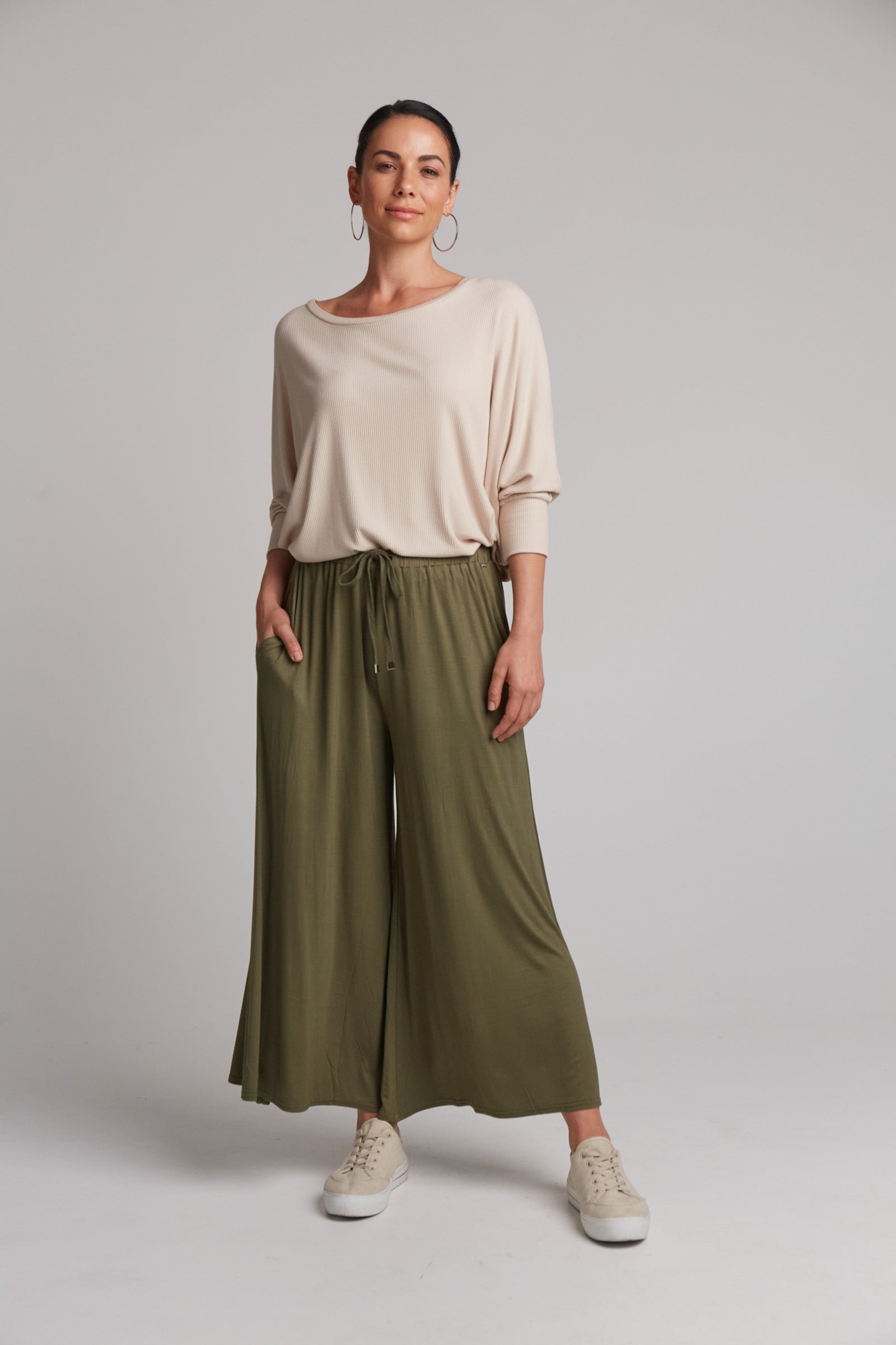 Studio Jersey Tie Pant - Fern - eb&ive Clothing - Pant Relaxed Jersey
