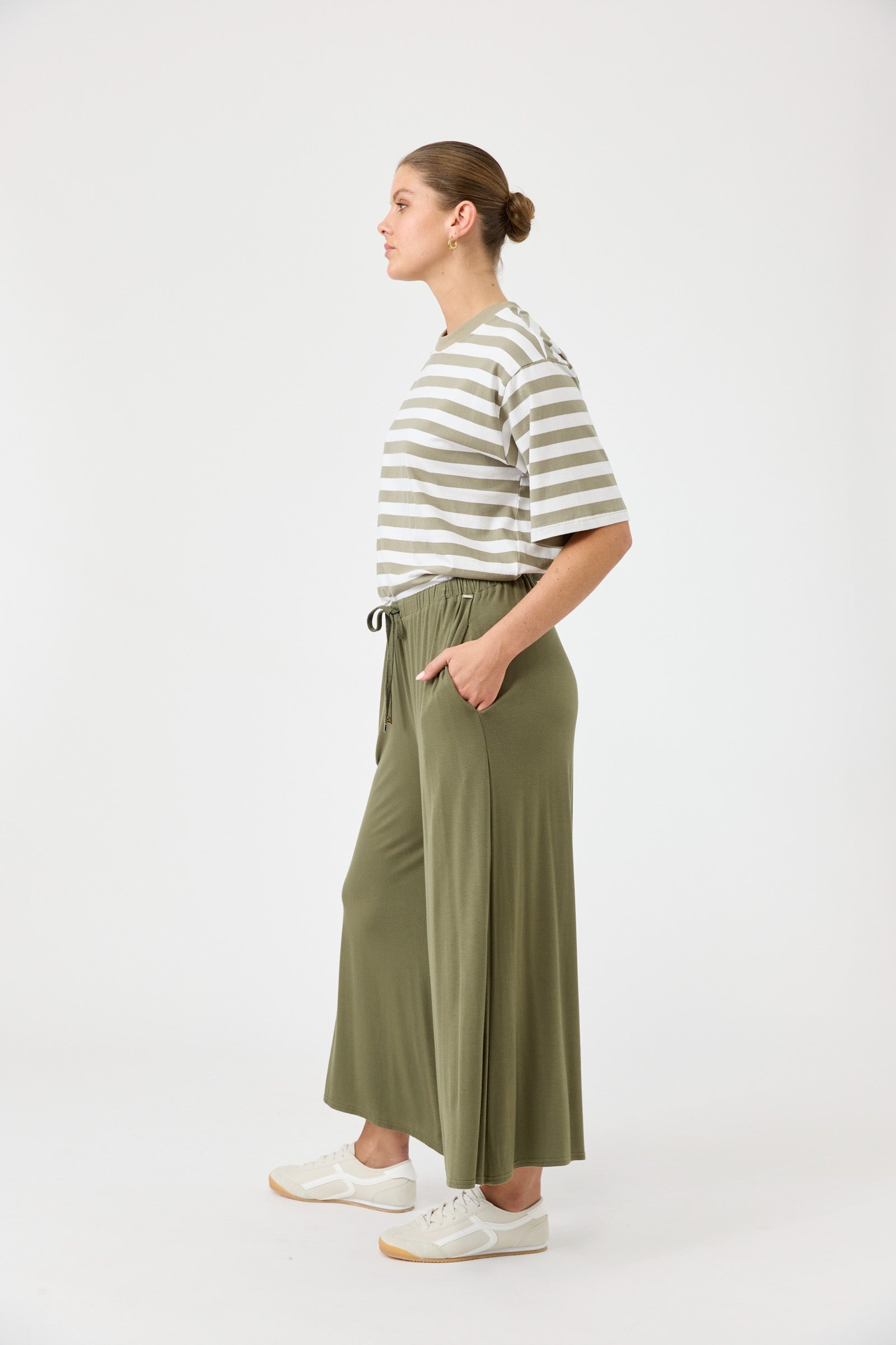 Studio Jersey Tie Pant - Fern