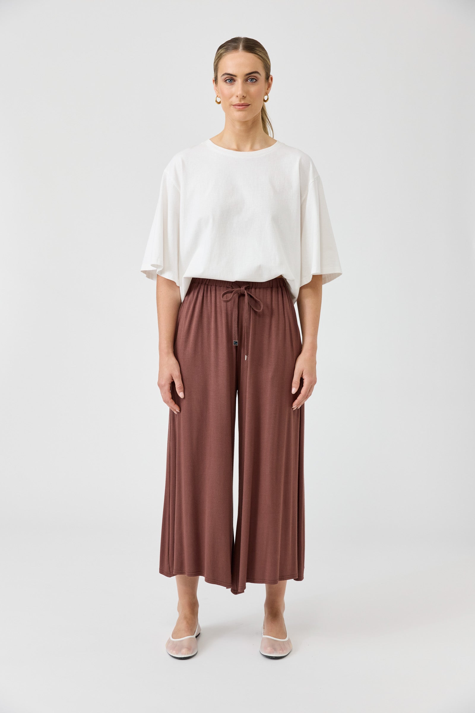 Studio Jersey Tie Pant - Mocha