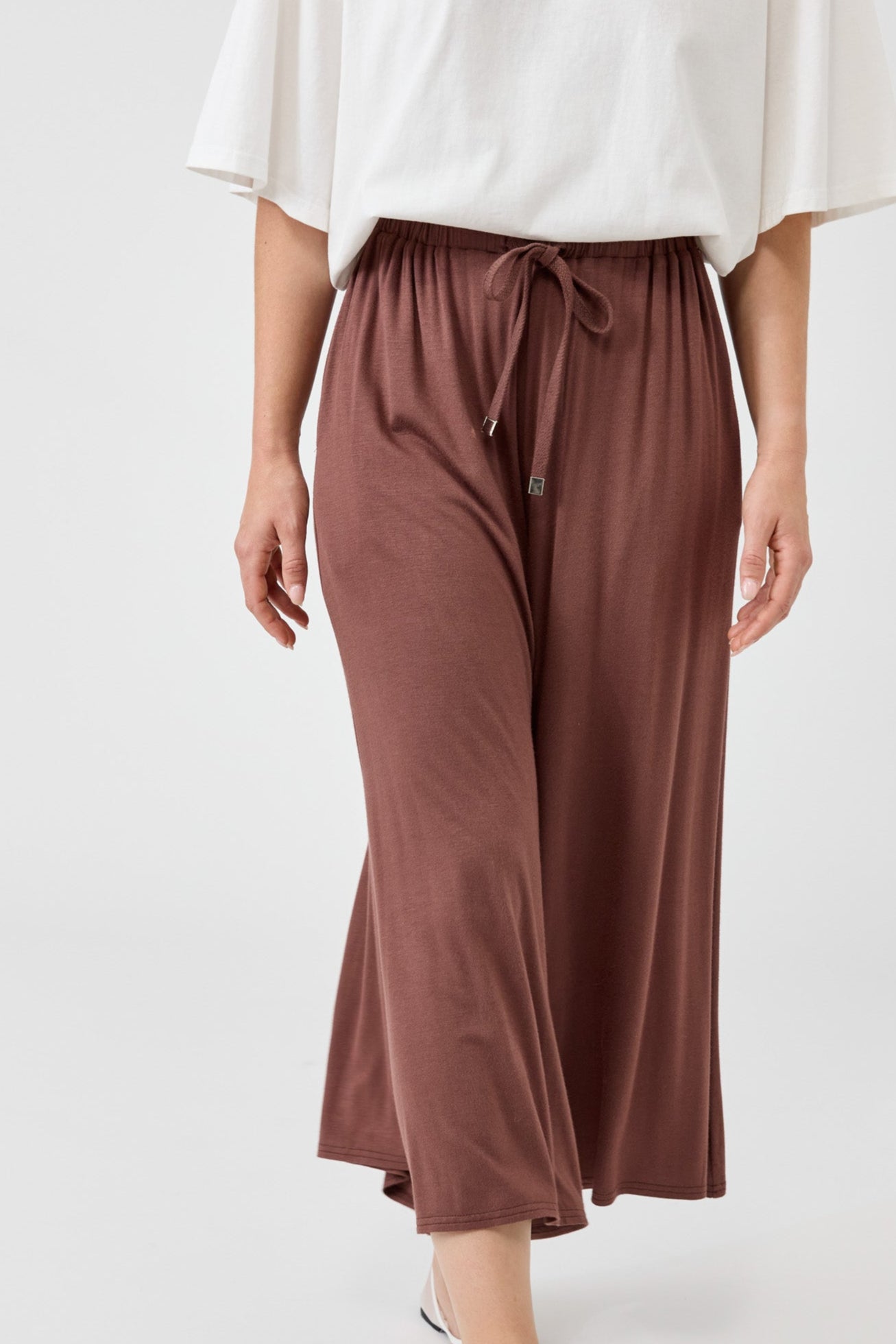 Studio Jersey Tie Pant - Mocha