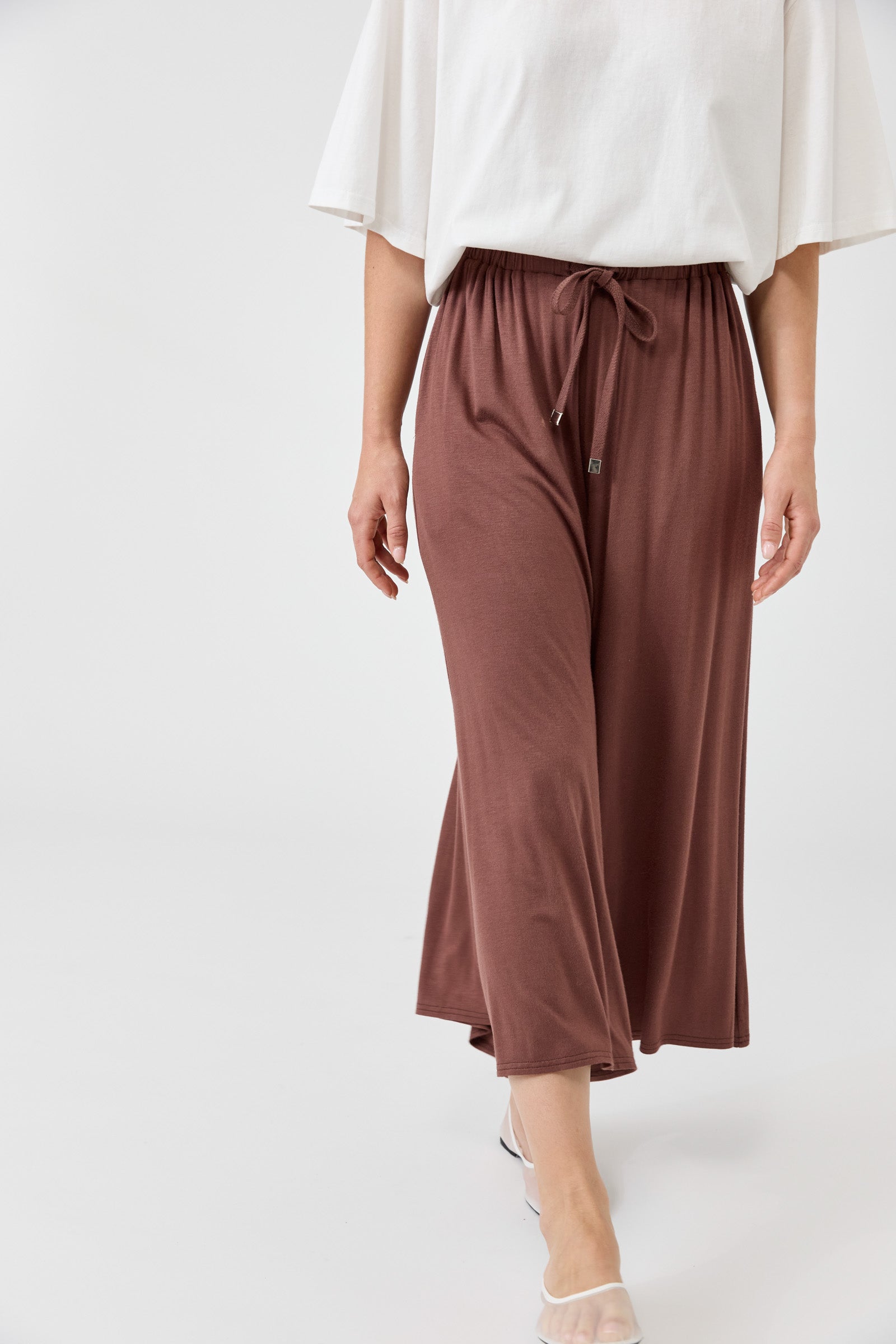 Studio Jersey Tie Pant - Mocha