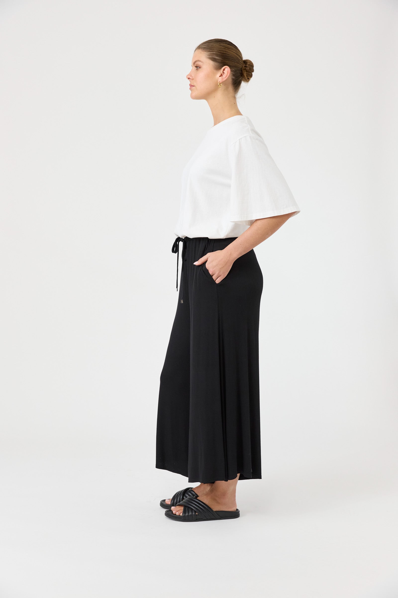 Studio Jersey Tie Pant - Ebony