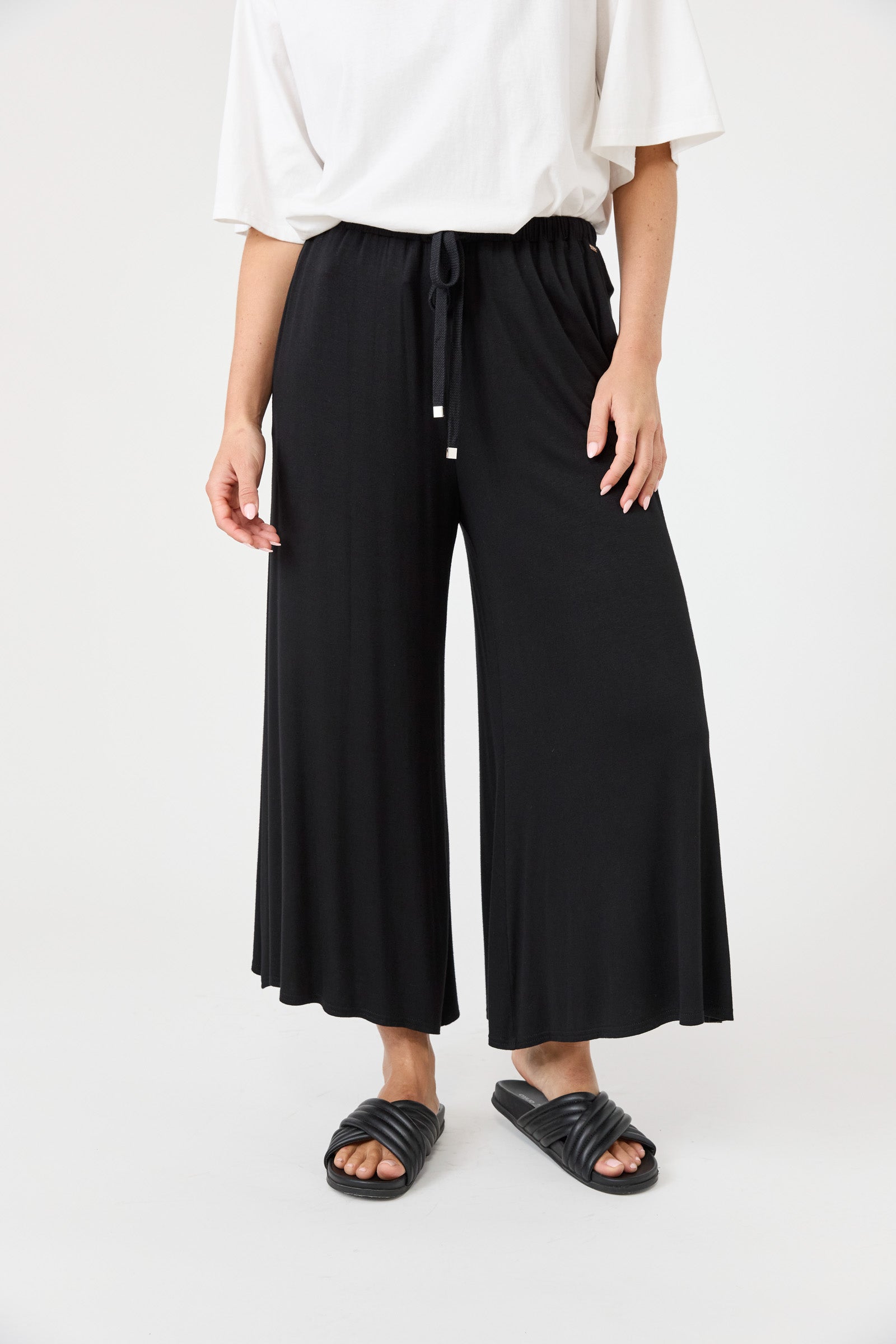 Studio Jersey Tie Pant - Ebony