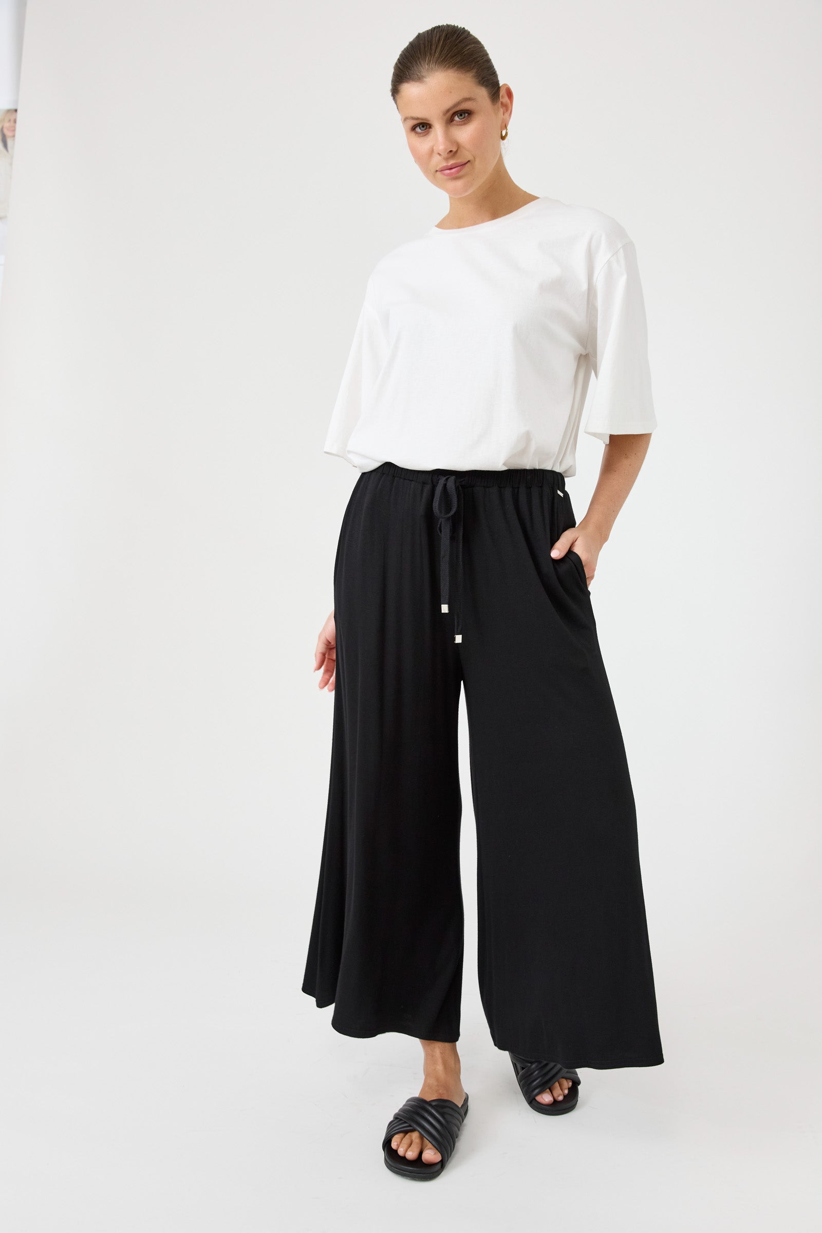 Studio Jersey Tie Pant - Ebony