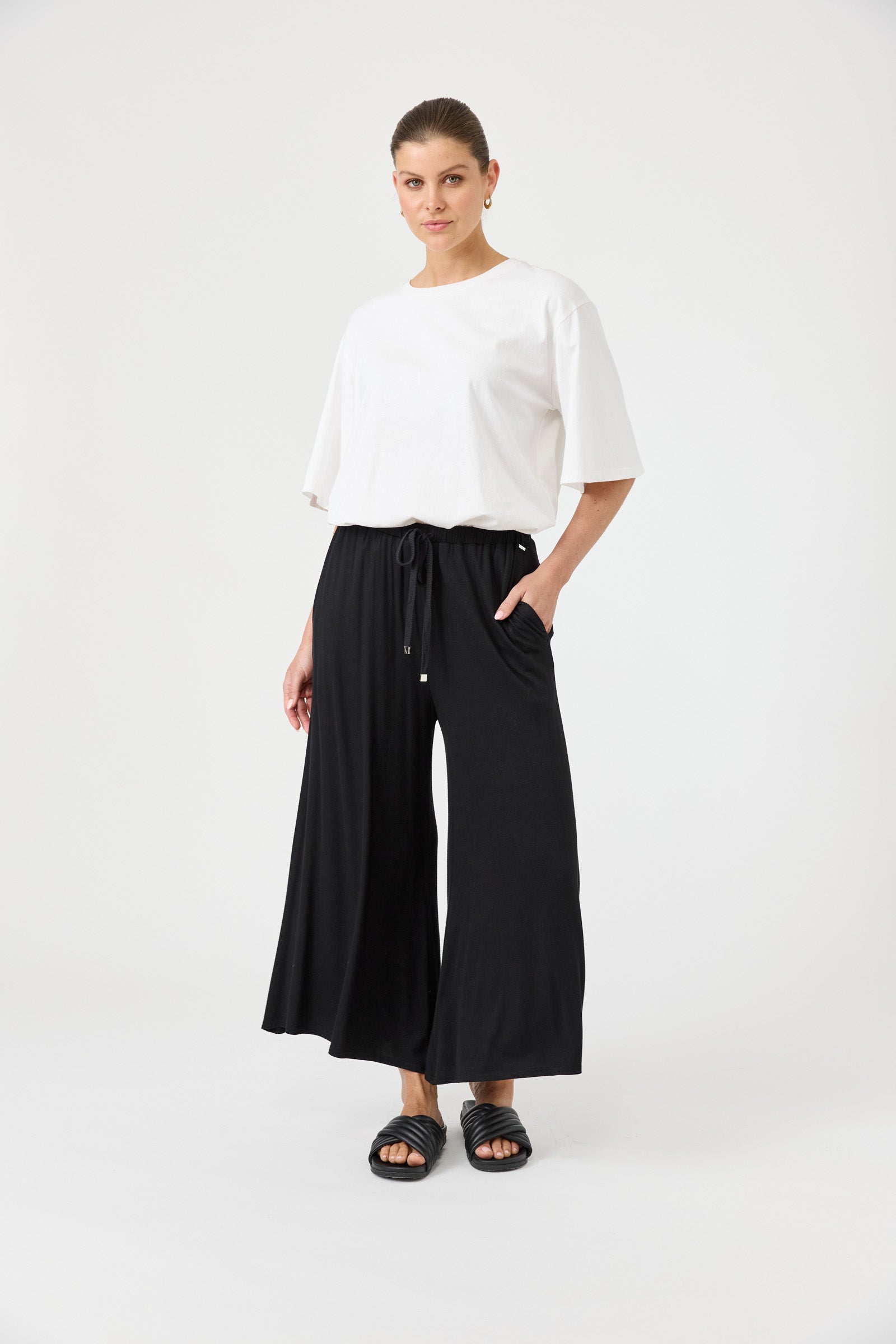 Studio Jersey Tie Pant - Ebony