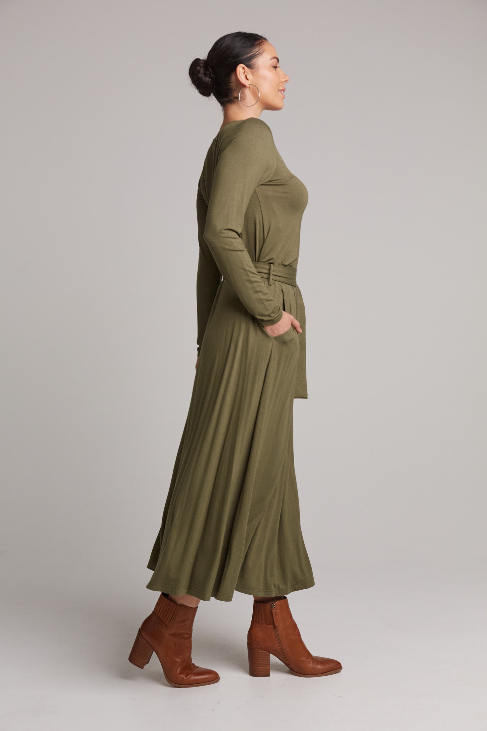 Studio Jersey Tie Skirt - Fern - eb&ive Clothing - Skirt Maxi