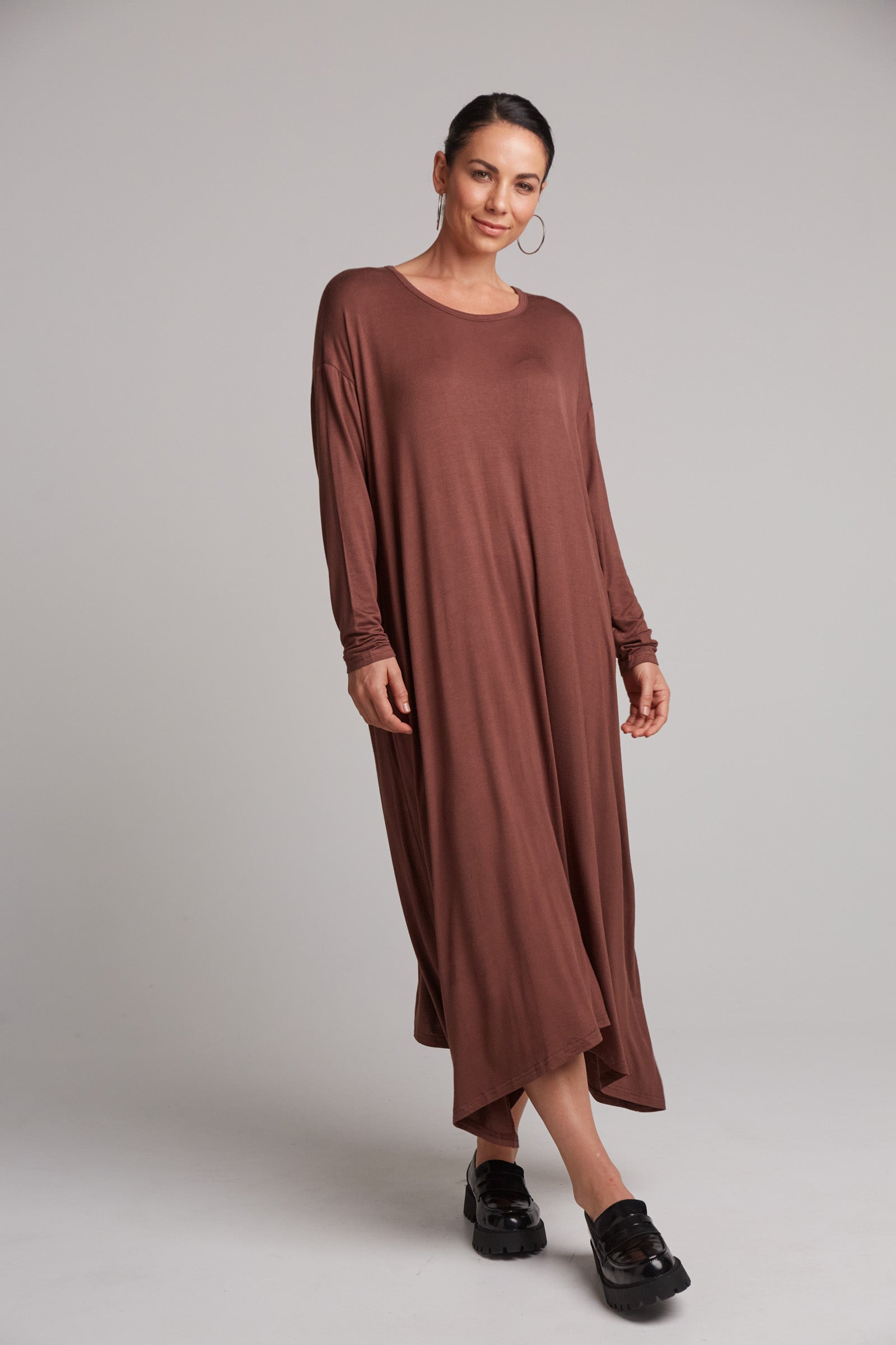 Studio Jersey Dress - Mocha - eb&ive Clothing - Dress Maxi