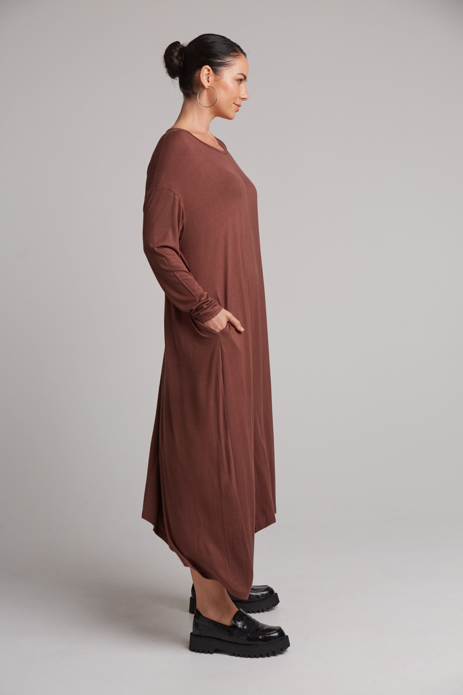 Studio Jersey Dress - Mocha - eb&ive Clothing - Dress Maxi
