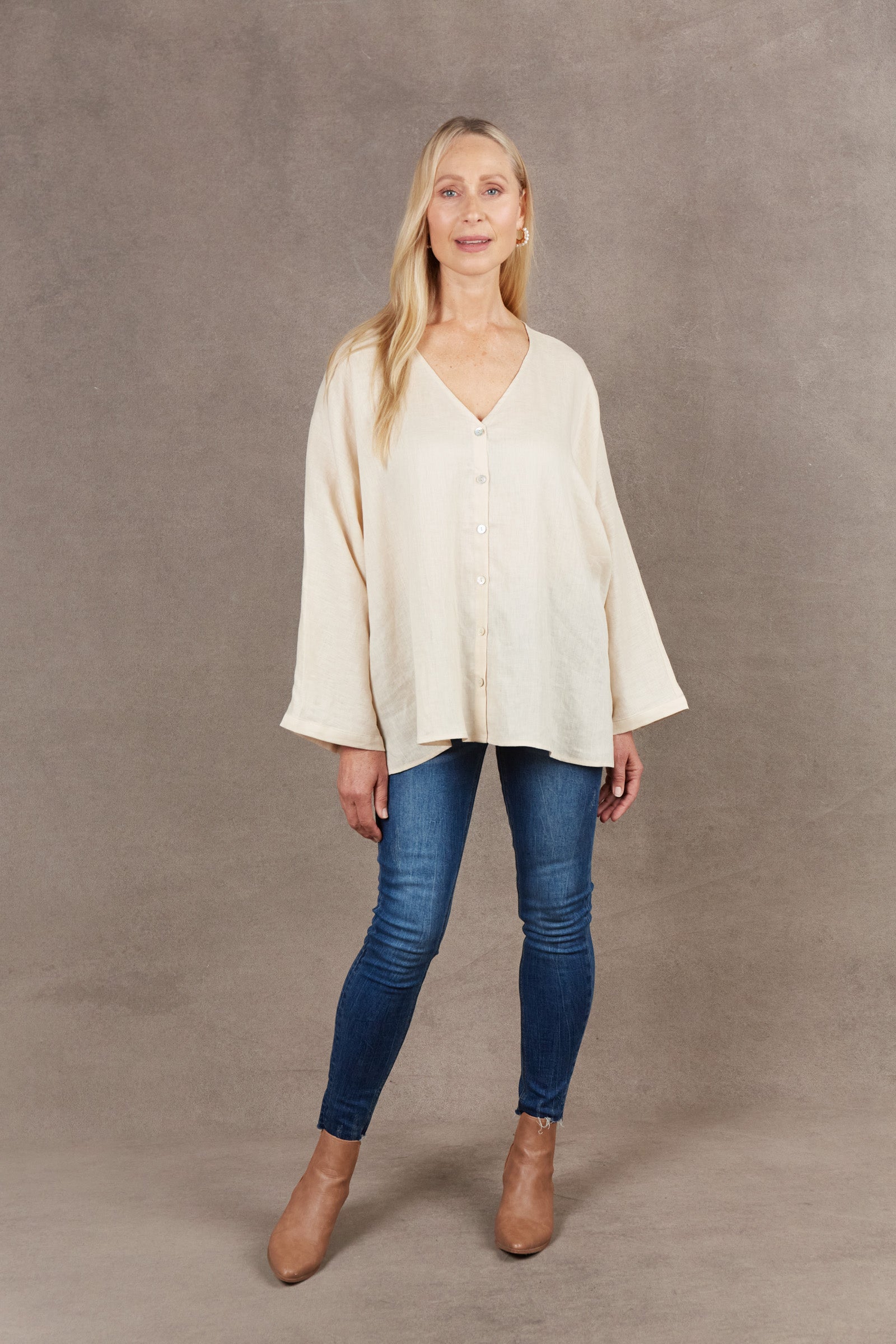 Nama Relax Top - Vanilla - eb&ive Clothing - Top L/S Linen One Size