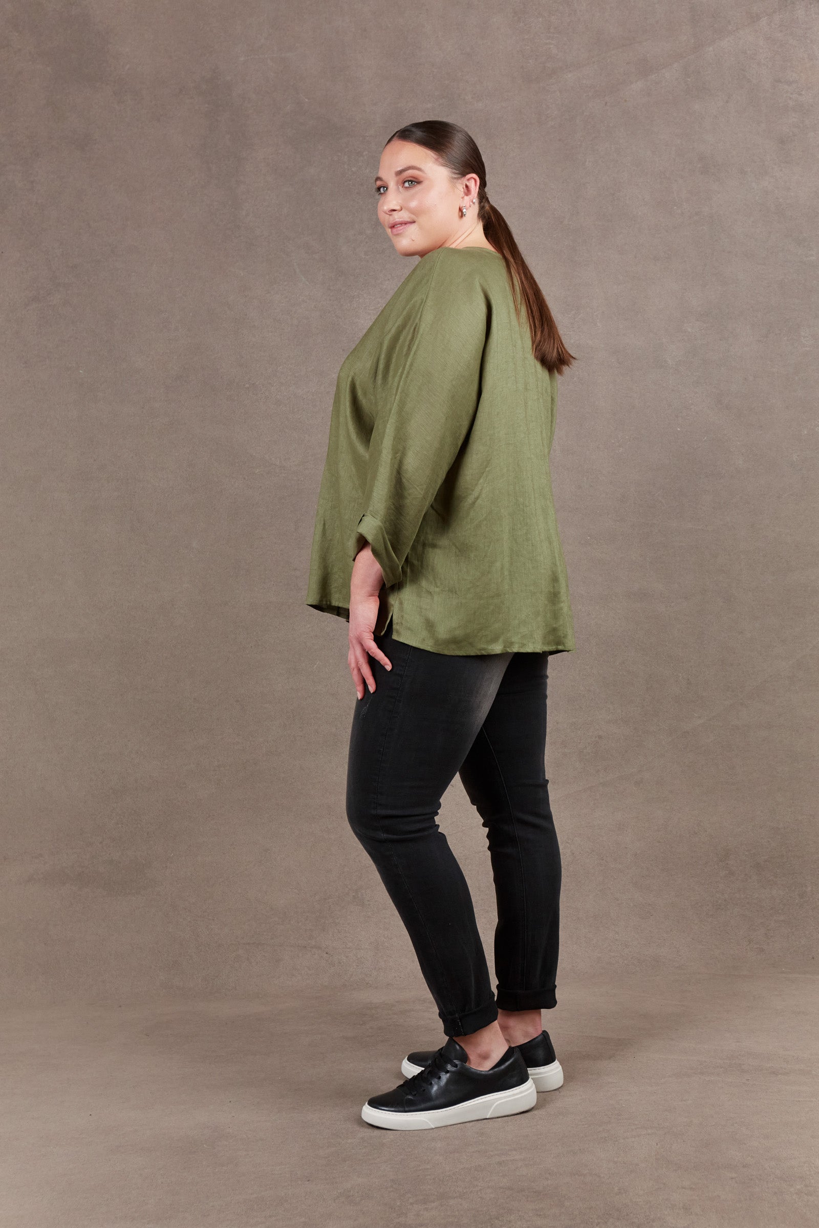 Nama Relax Top - Fern - eb&ive Clothing - Top L/S Linen One Size