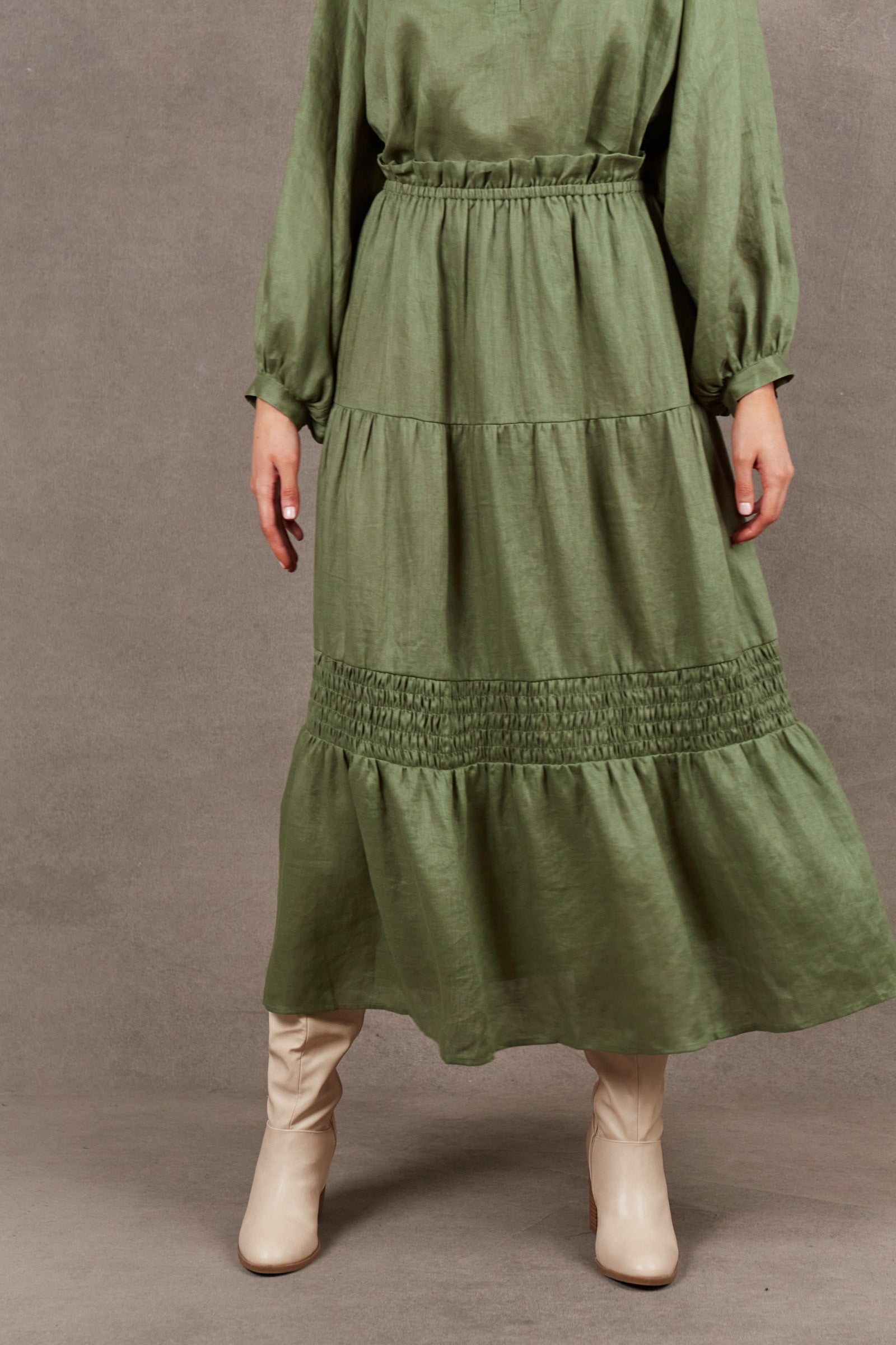 Nama Skirt - Fern - eb&ive Clothing - Skirt Maxi Linen