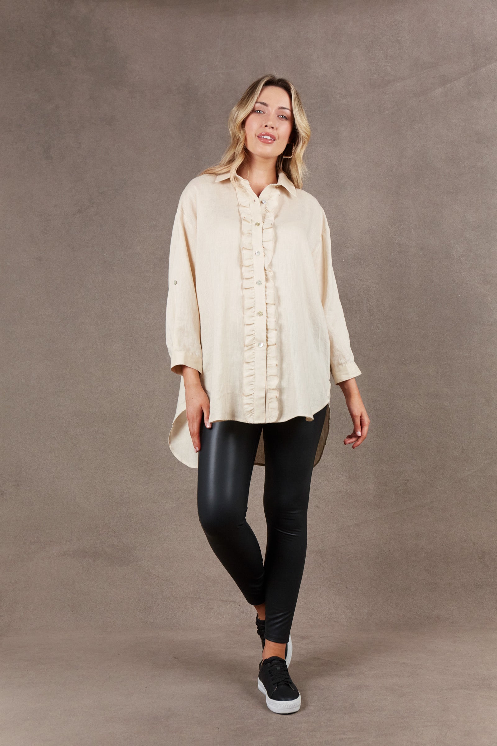 Nama Frill Shirt - Vanilla - eb&ive Clothing - Shirt Linen