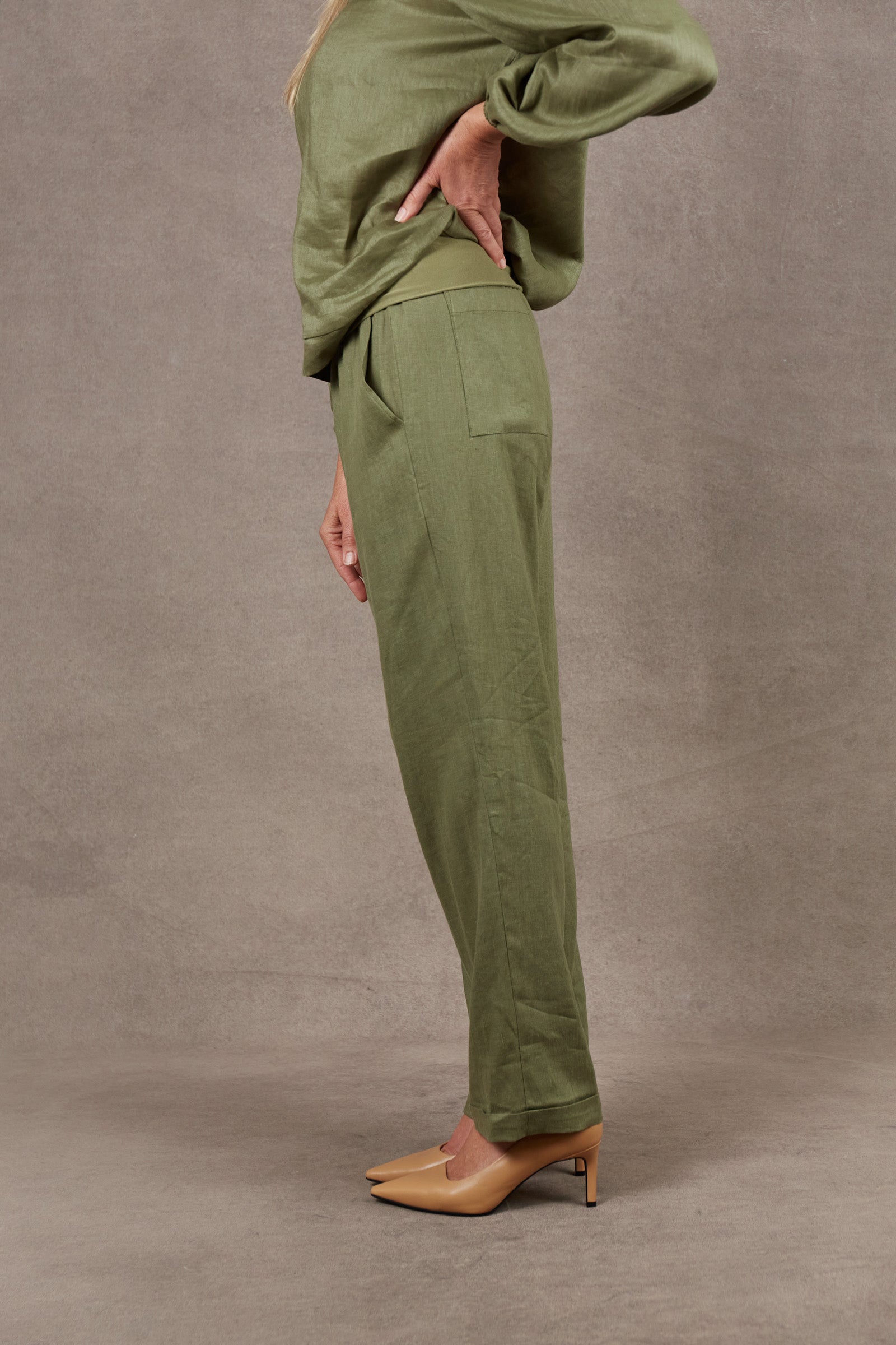 Nama Relax Pant - Fern - eb&ive Clothing - Pant Relaxed Linen