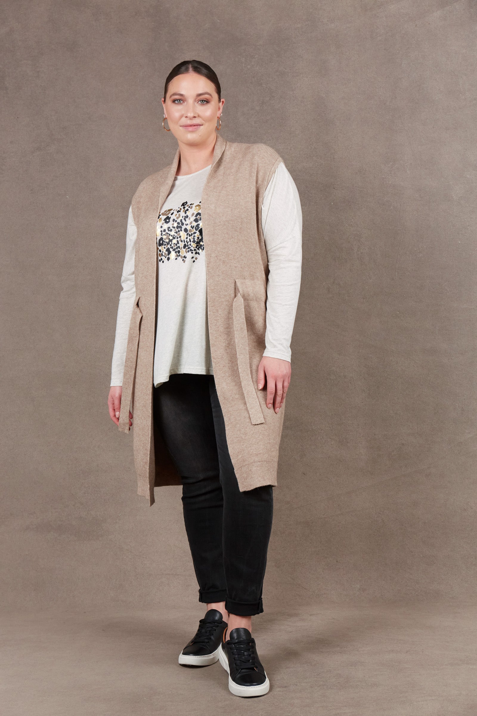 Nawi Vest - Barley - eb&ive Clothing - Knit Vest Long One Size