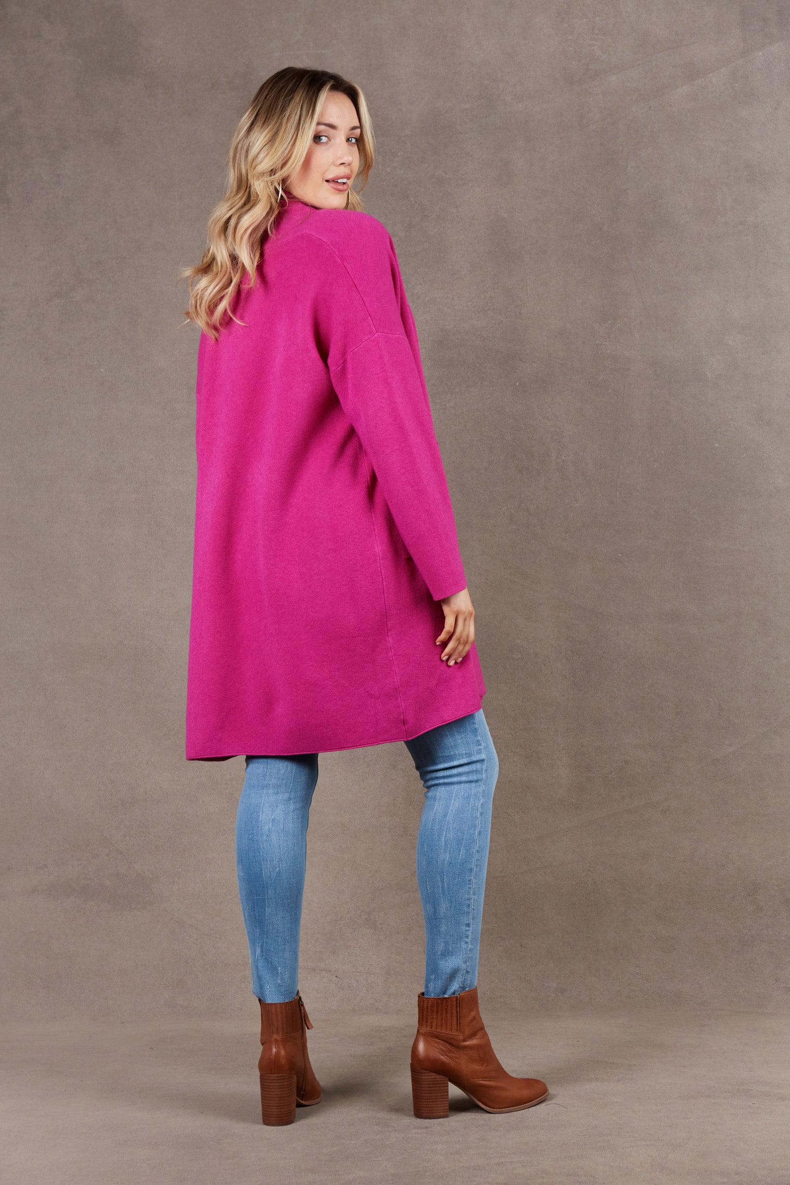Alawa Cardigan - Magenta - eb&ive Clothing - Knit Cardigan Long One Size