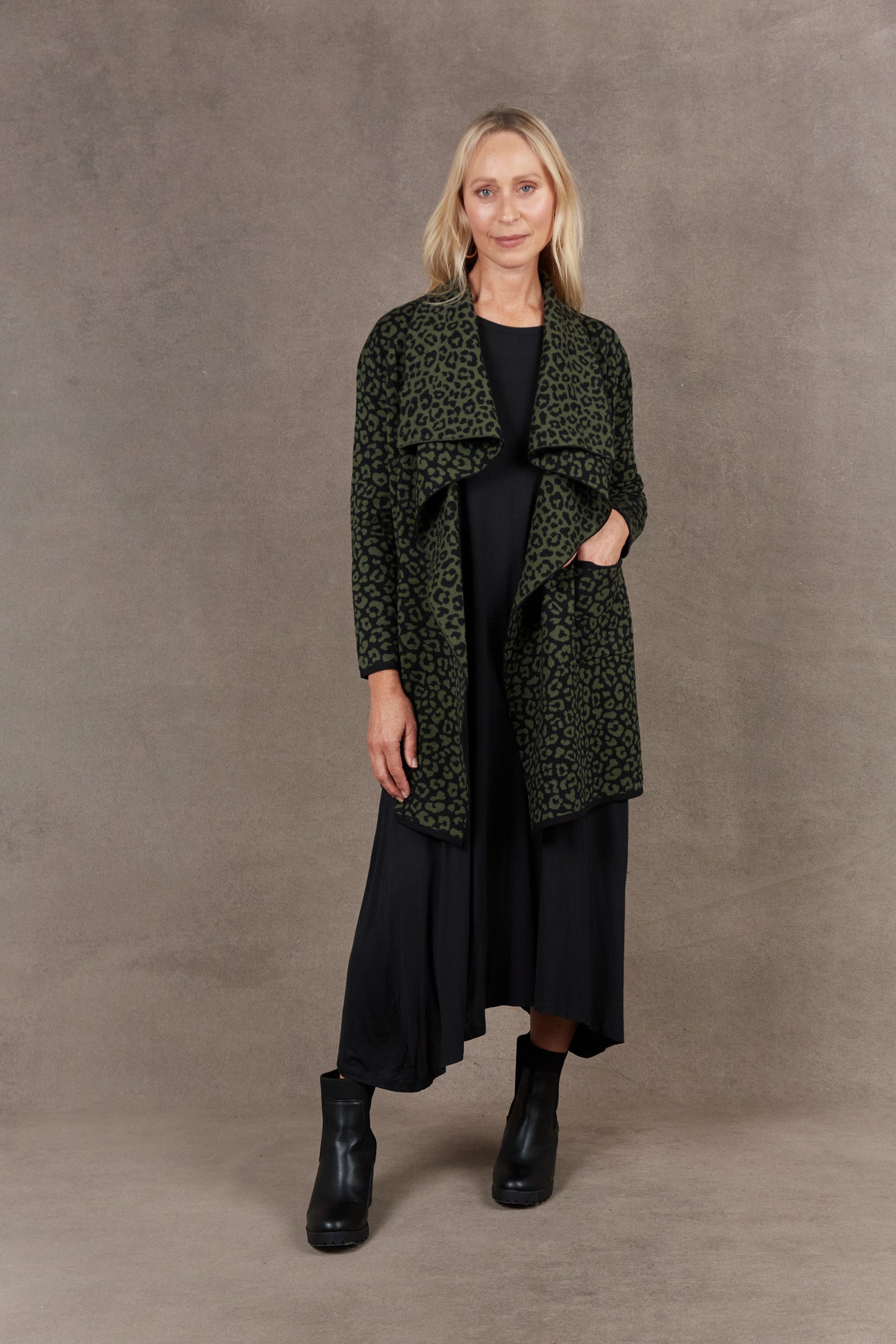 Pilbara Waterfall Cardigan - Olive - eb&ive Clothing - Knit Cardigan One Size