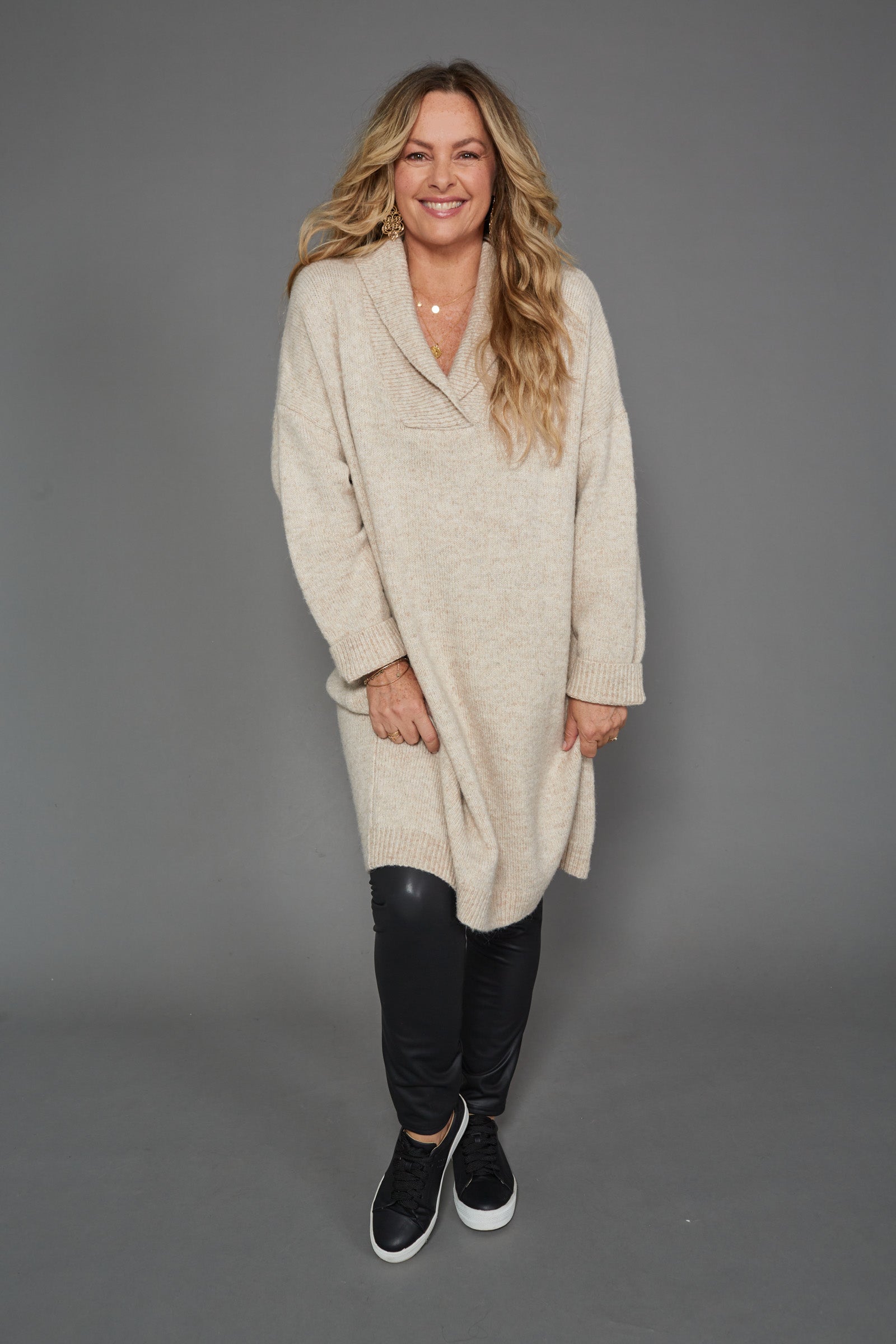 Paarl Top/Dress - Oat - eb&ive Clothing - Knit Jumper One Size