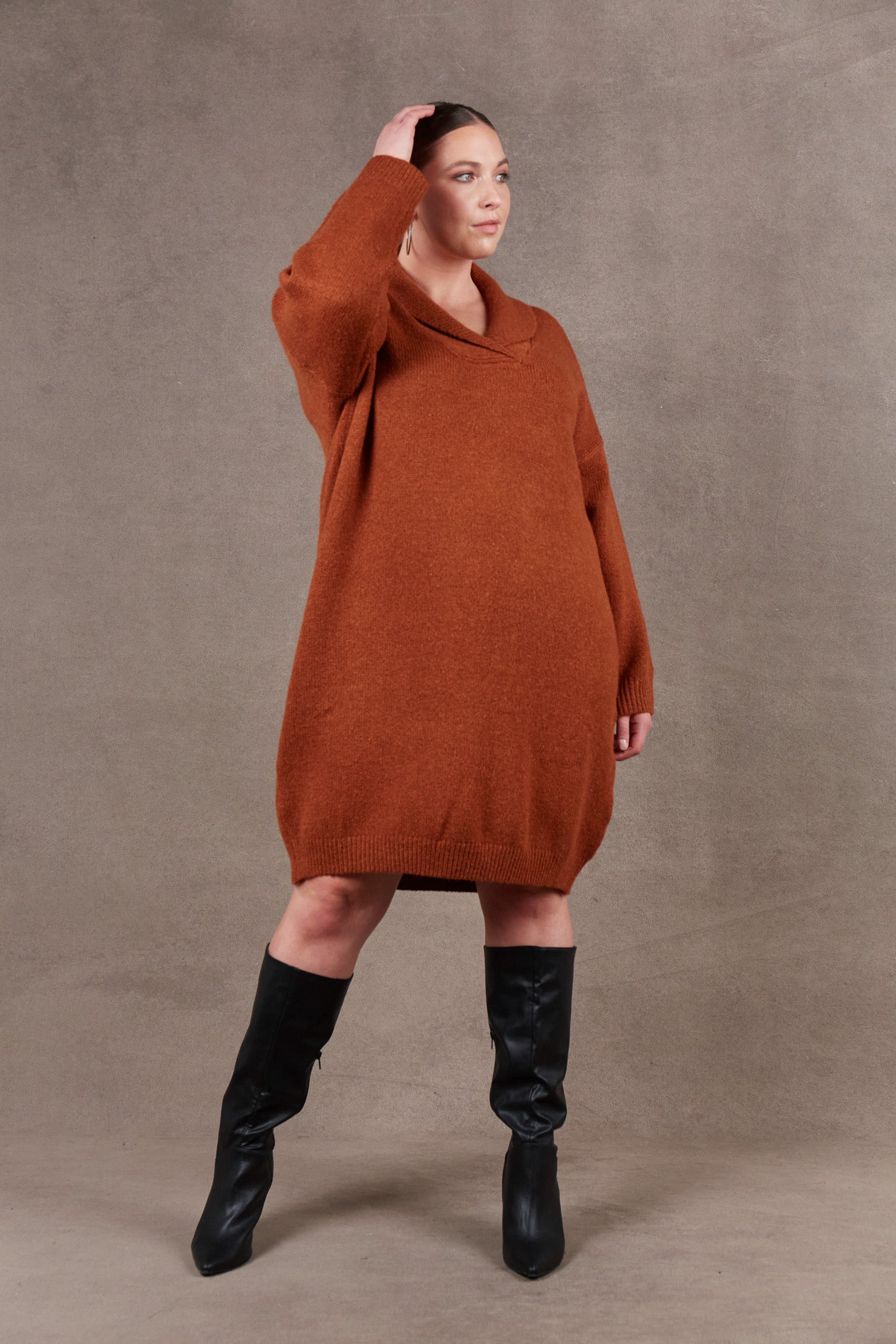 Paarl Top/Dress - Ochre - eb&ive Clothing - Knit Jumper One Size