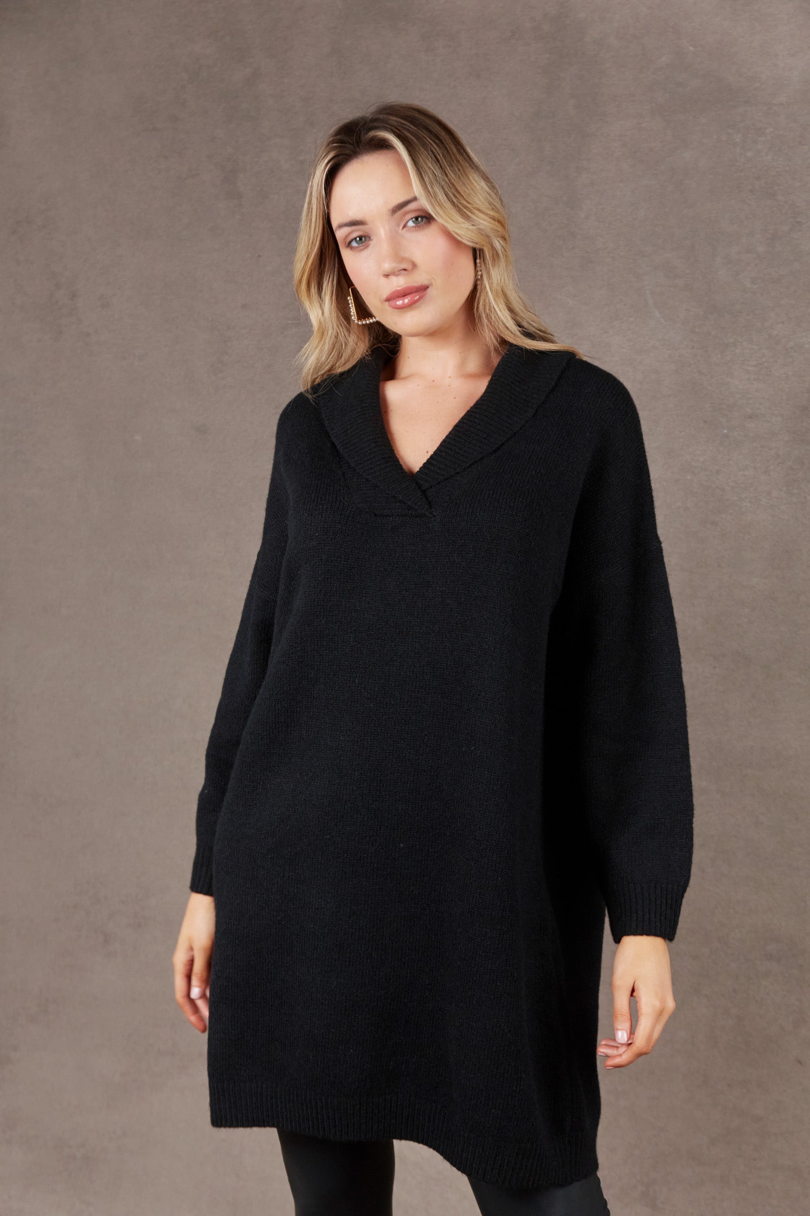 Paarl Top/Dress - Ebony - eb&ive Clothing - Knit Jumper One Size