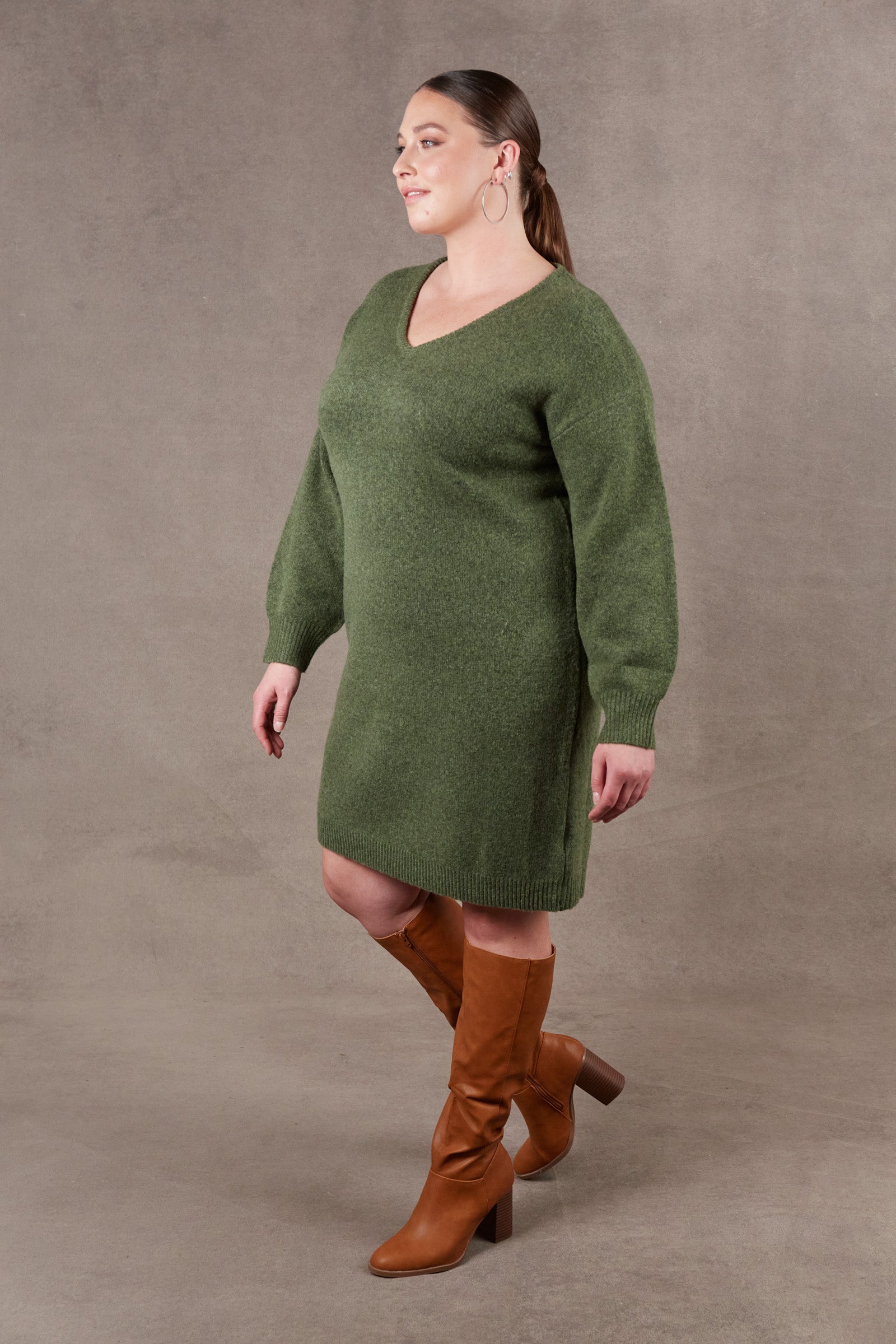 Paarl Midi Knit - Moss - eb&ive Clothing - Knit Jumper One Size