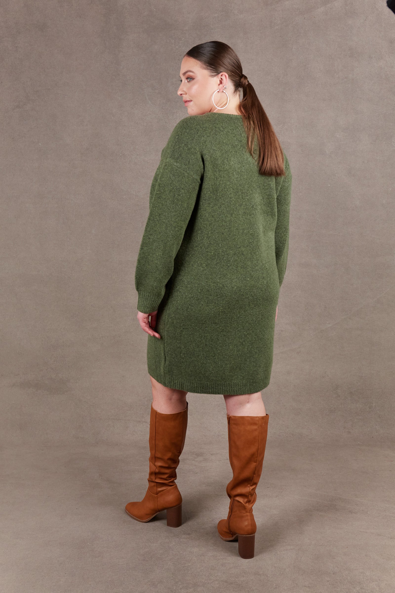 Paarl Midi Knit - Moss - eb&ive Clothing - Knit Jumper One Size