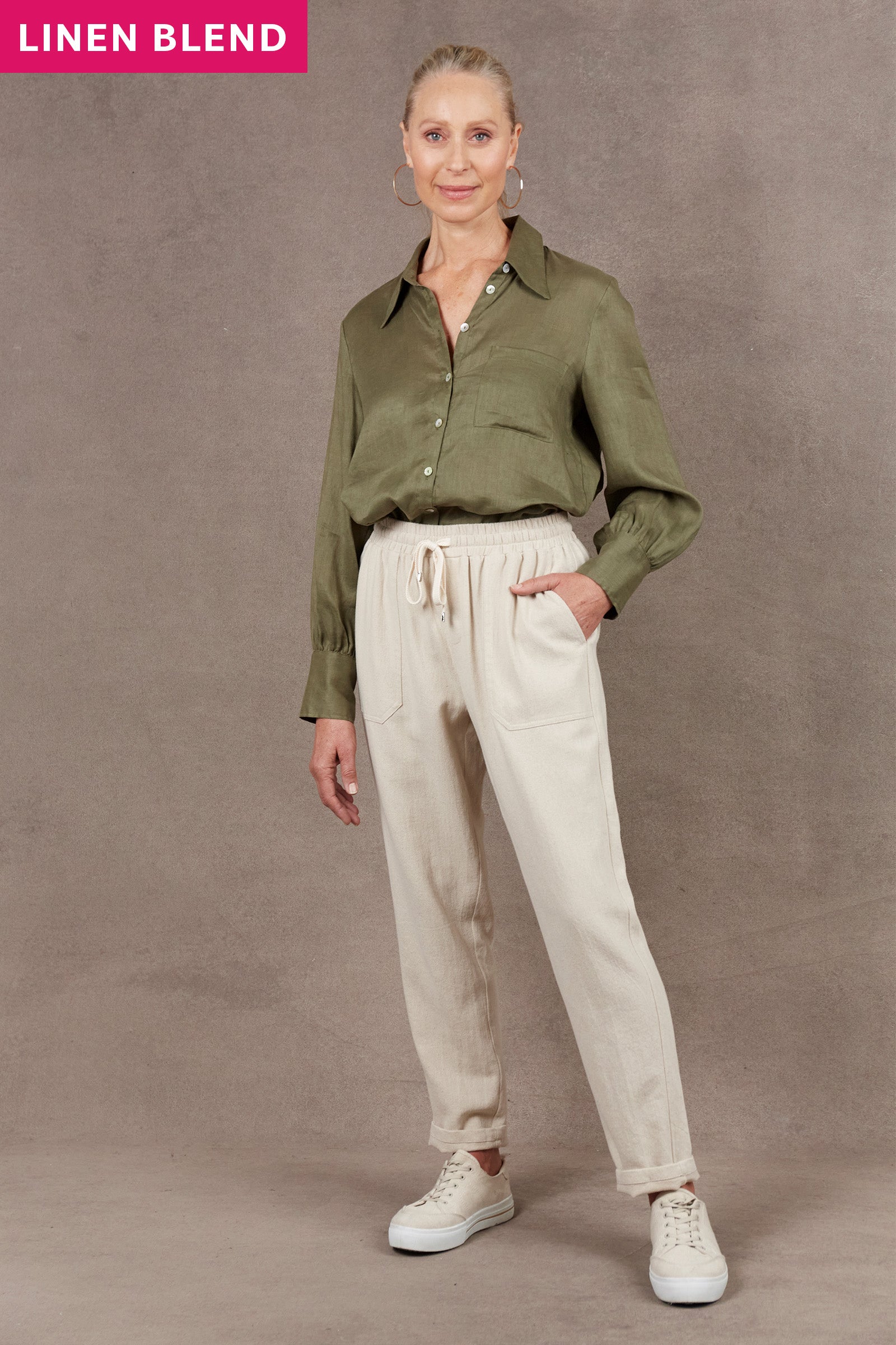 Sammi Pant - Oat - eb&ive Clothing - Pant Relaxed Linen