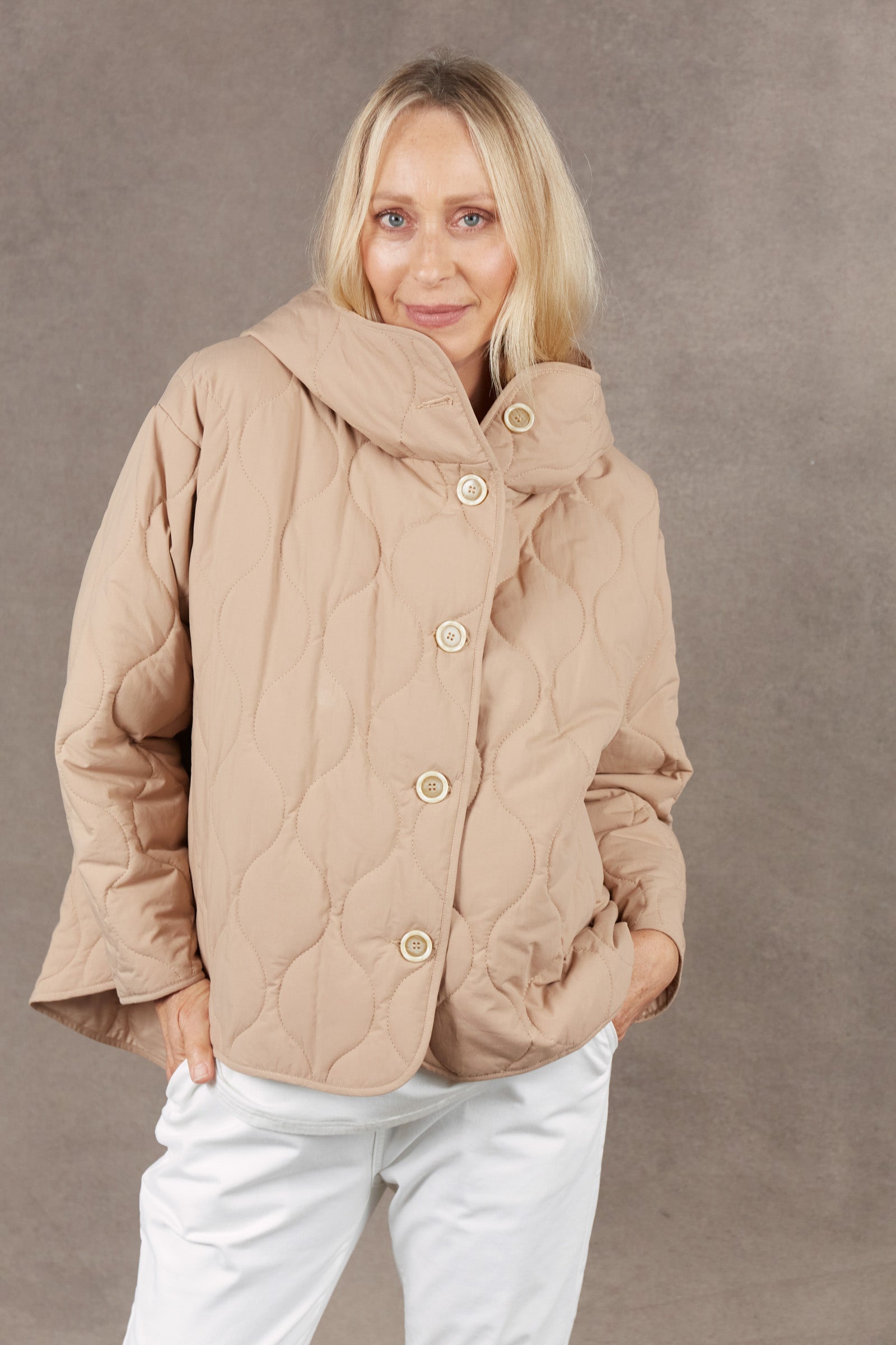 Ribe Hood Jacket - Putty - eb&ive Clothing - Jacket