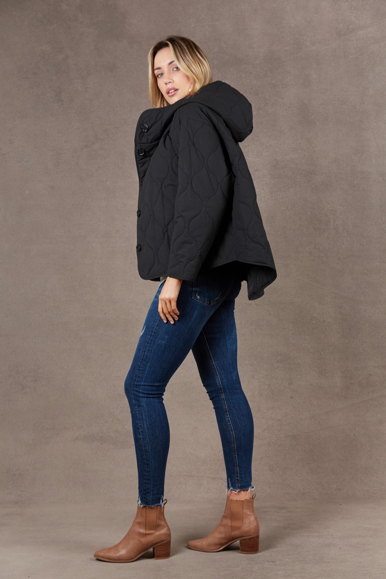 Ribe Hood Jacket - Ebony - eb&ive Clothing - Jacket