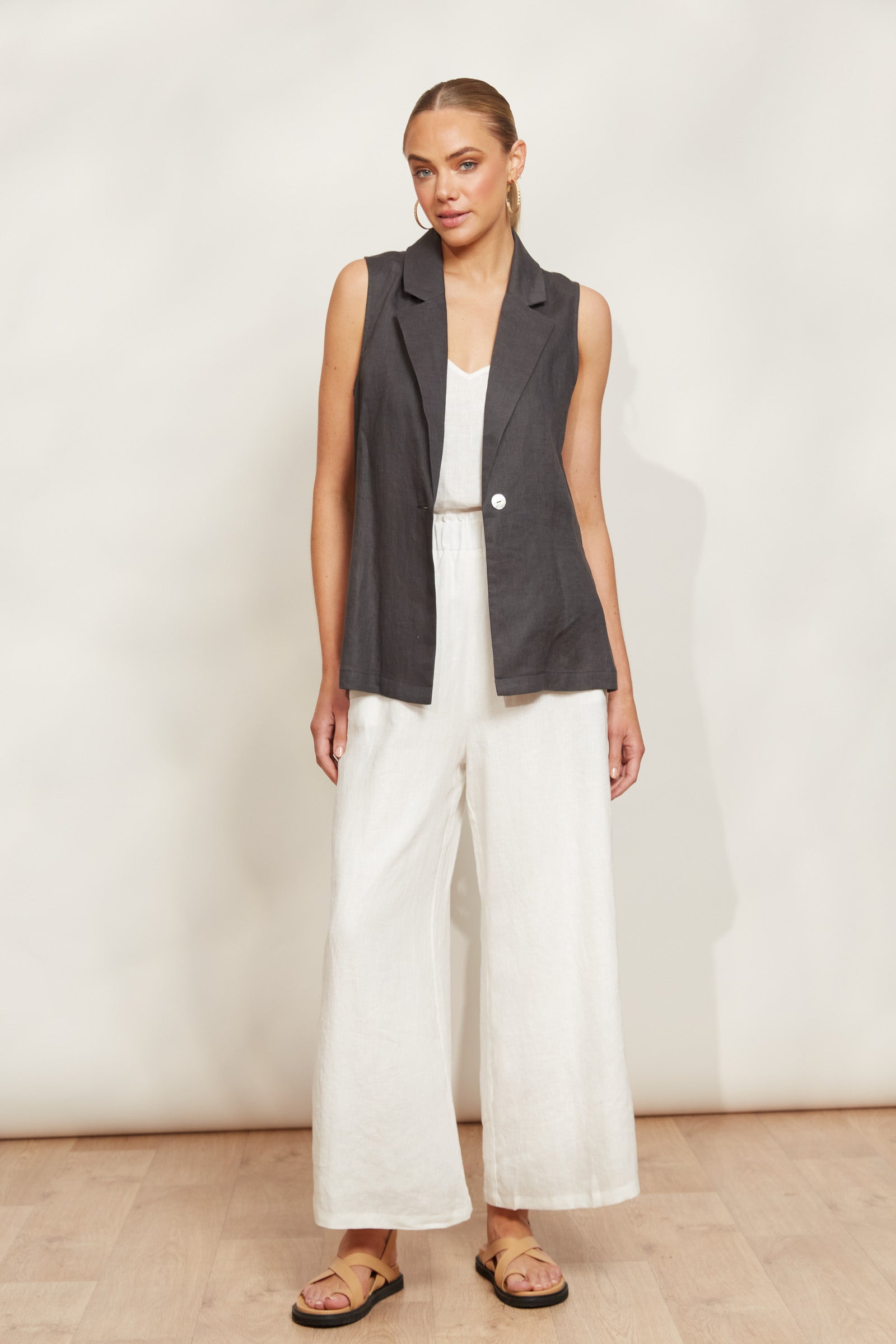 Halcyon Vest - Oyster - eb&ive Clothing - Vest Linen