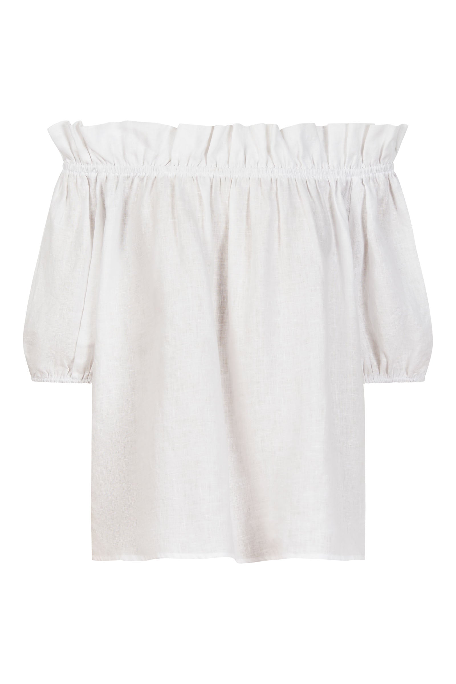 Halcyon Ruched Top - Opal - eb&ive Clothing - Top Cap Sleeve Linen