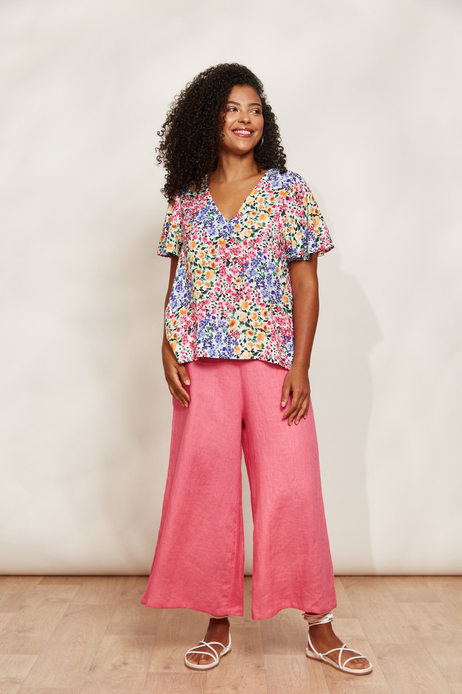 Halcyon Crop Pant - Musk - eb&ive Clothing - Pant Relaxed Crop Linen