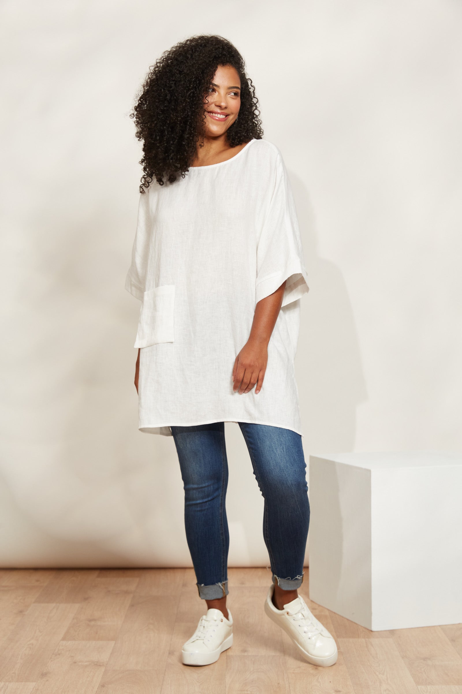 Halcyon Relaxed  Top - Opal - eb&ive Clothing - Top S/S Linen One Size