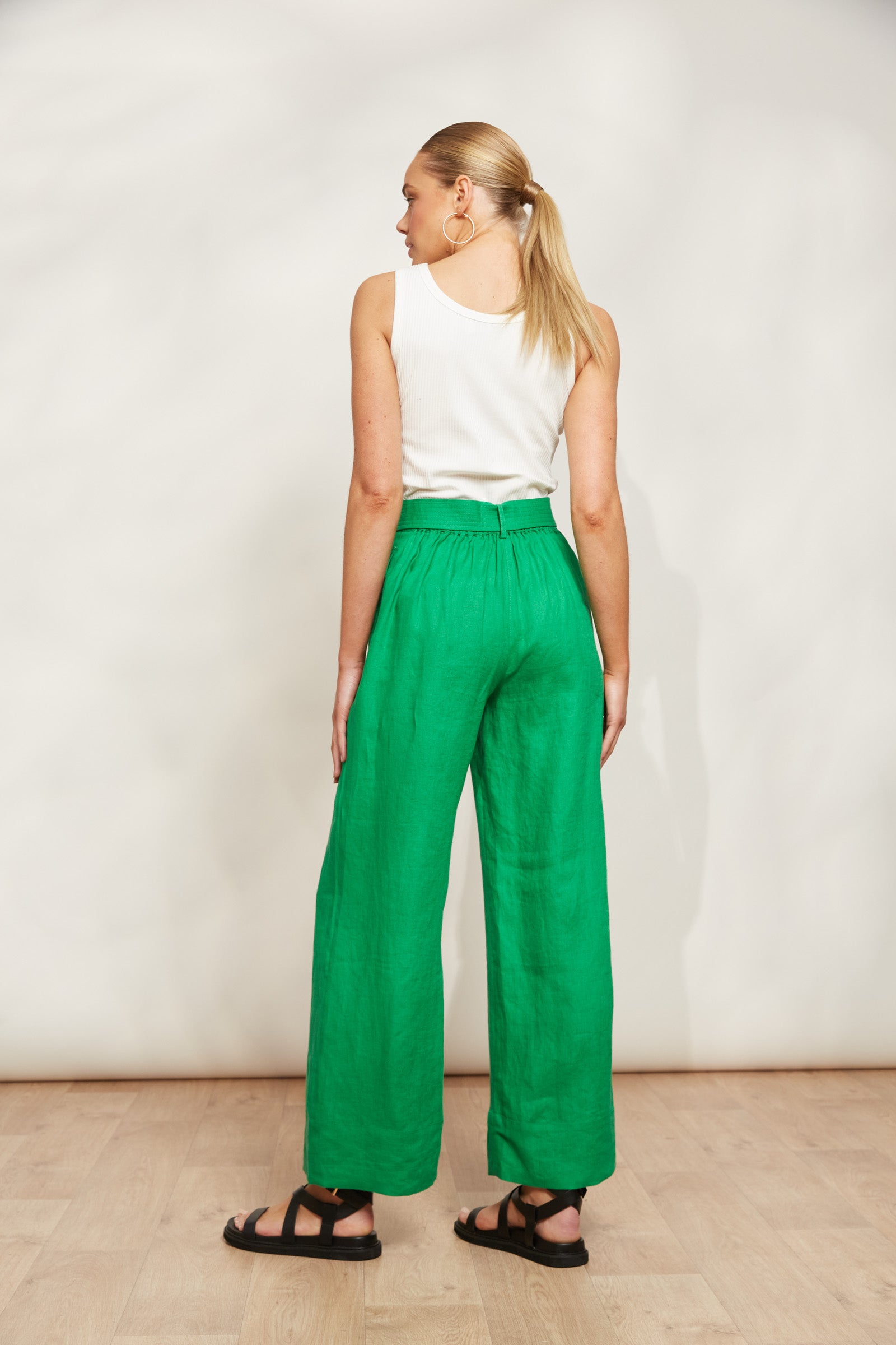 Halcyon Pant - Emerald - eb&ive Clothing - Pant Wide Linen